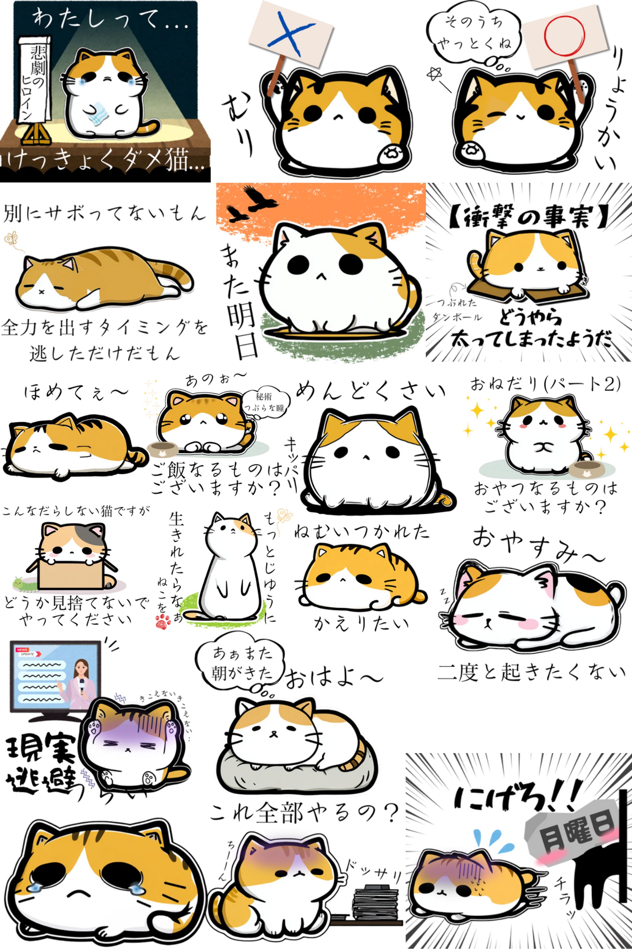LINEスタンプ『だる猫』-1