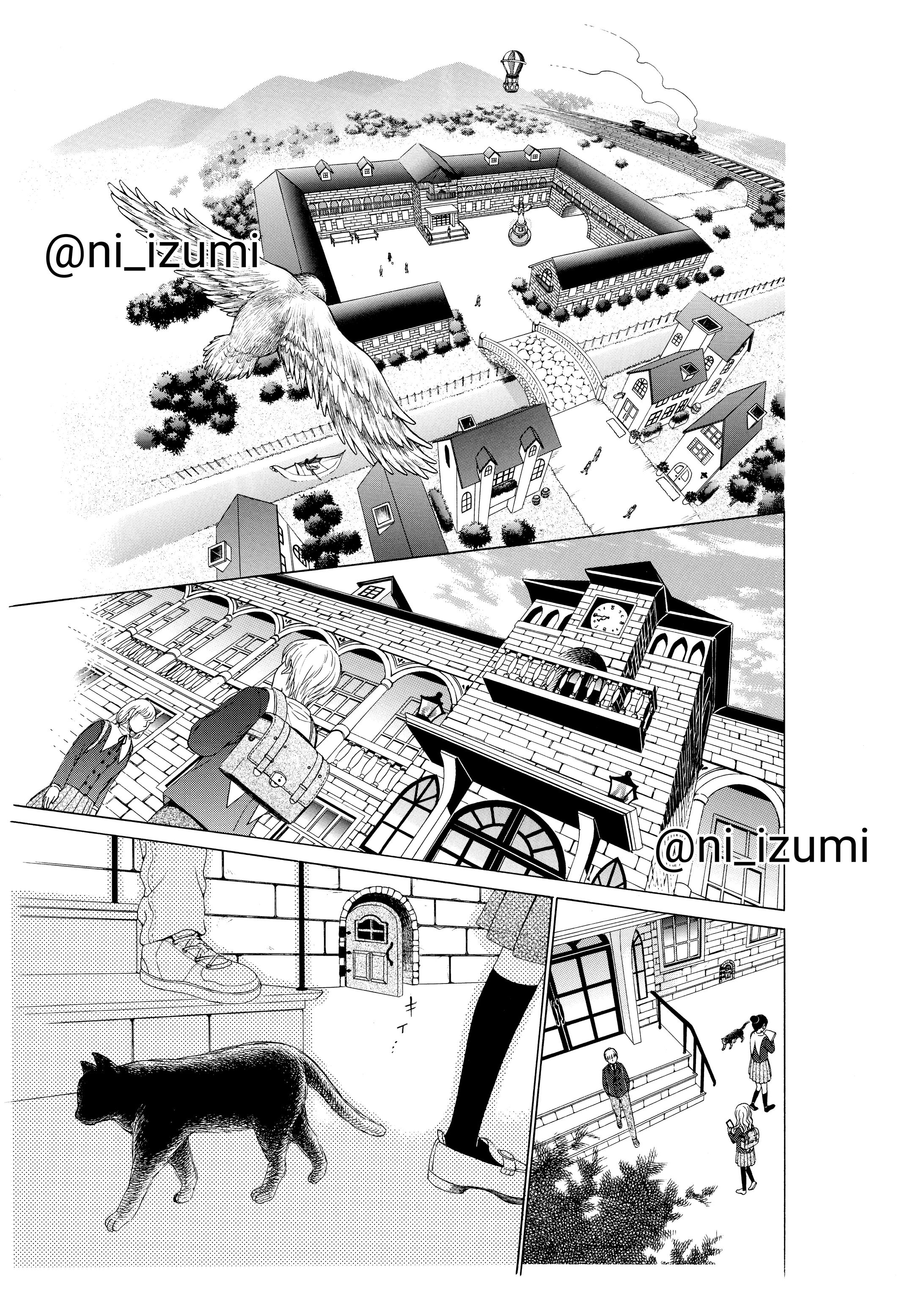 漫画背景の作画工程(アナログ)-1