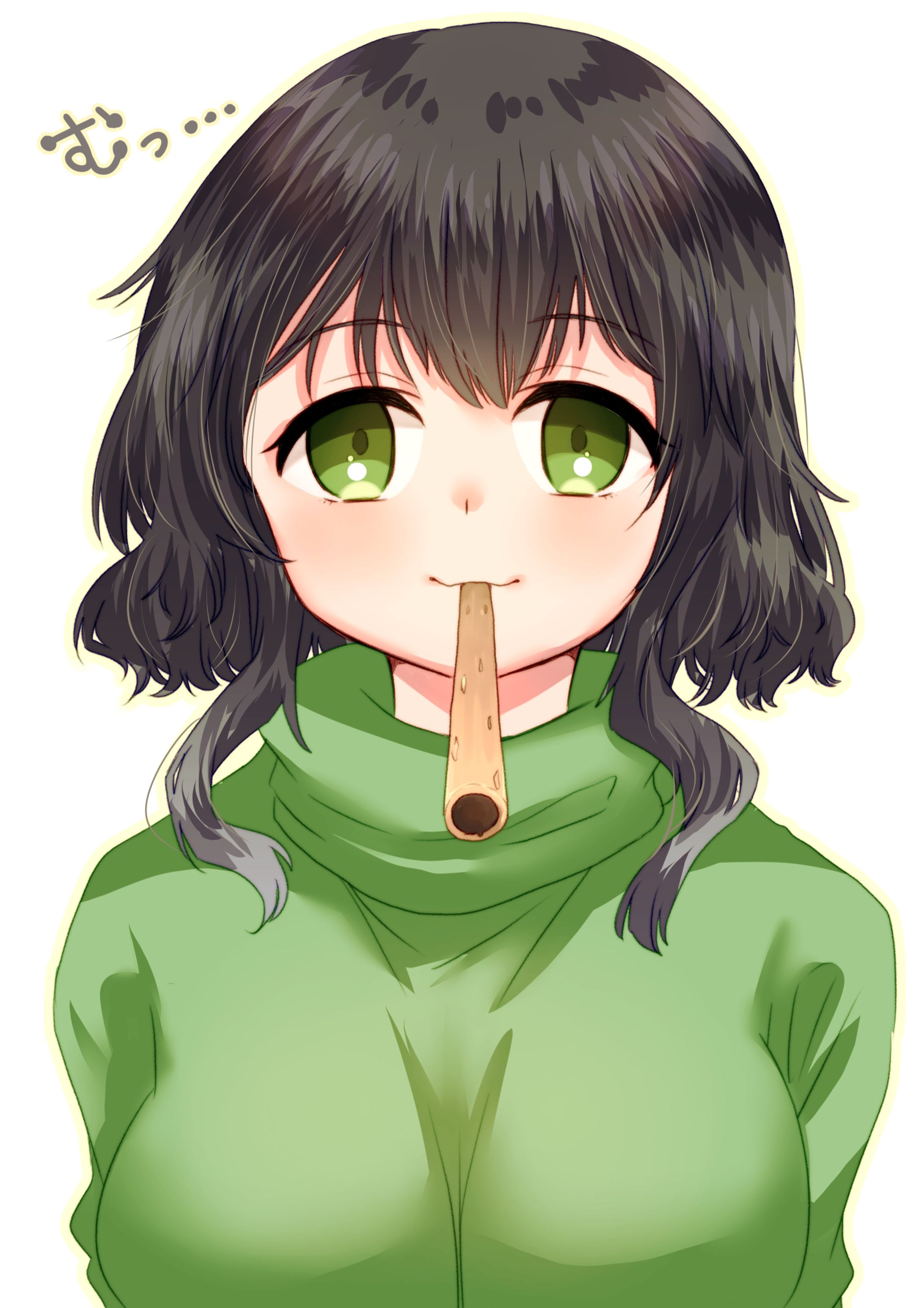 ポッキーゲームをする少女-1
