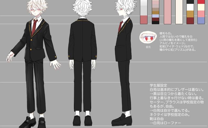 創作キャラクター三面図