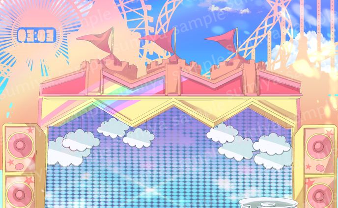 一枚イラスト、ステージ