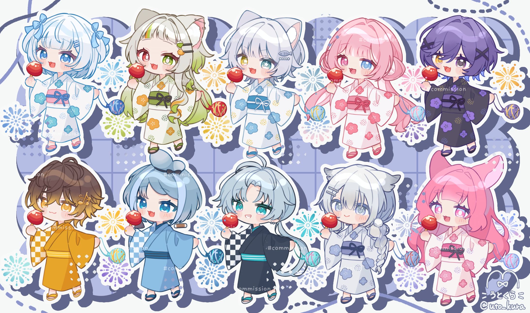 浴衣量産 ＳＤイラスト【量産】-1