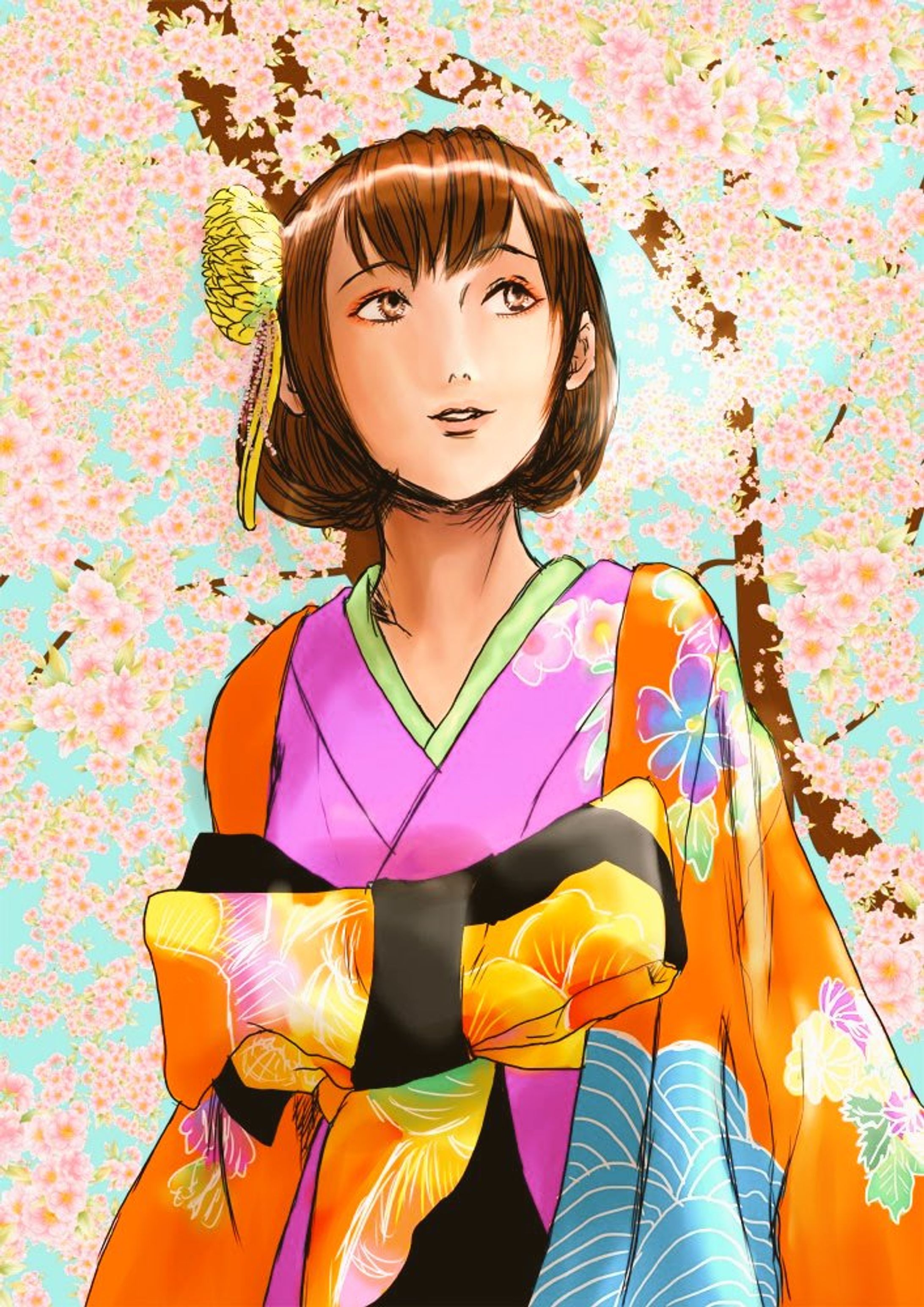 着物を着た少女-1