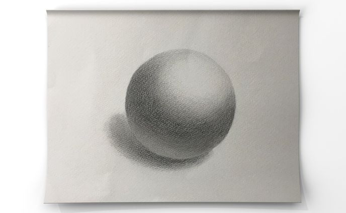 静物デッサン 球体