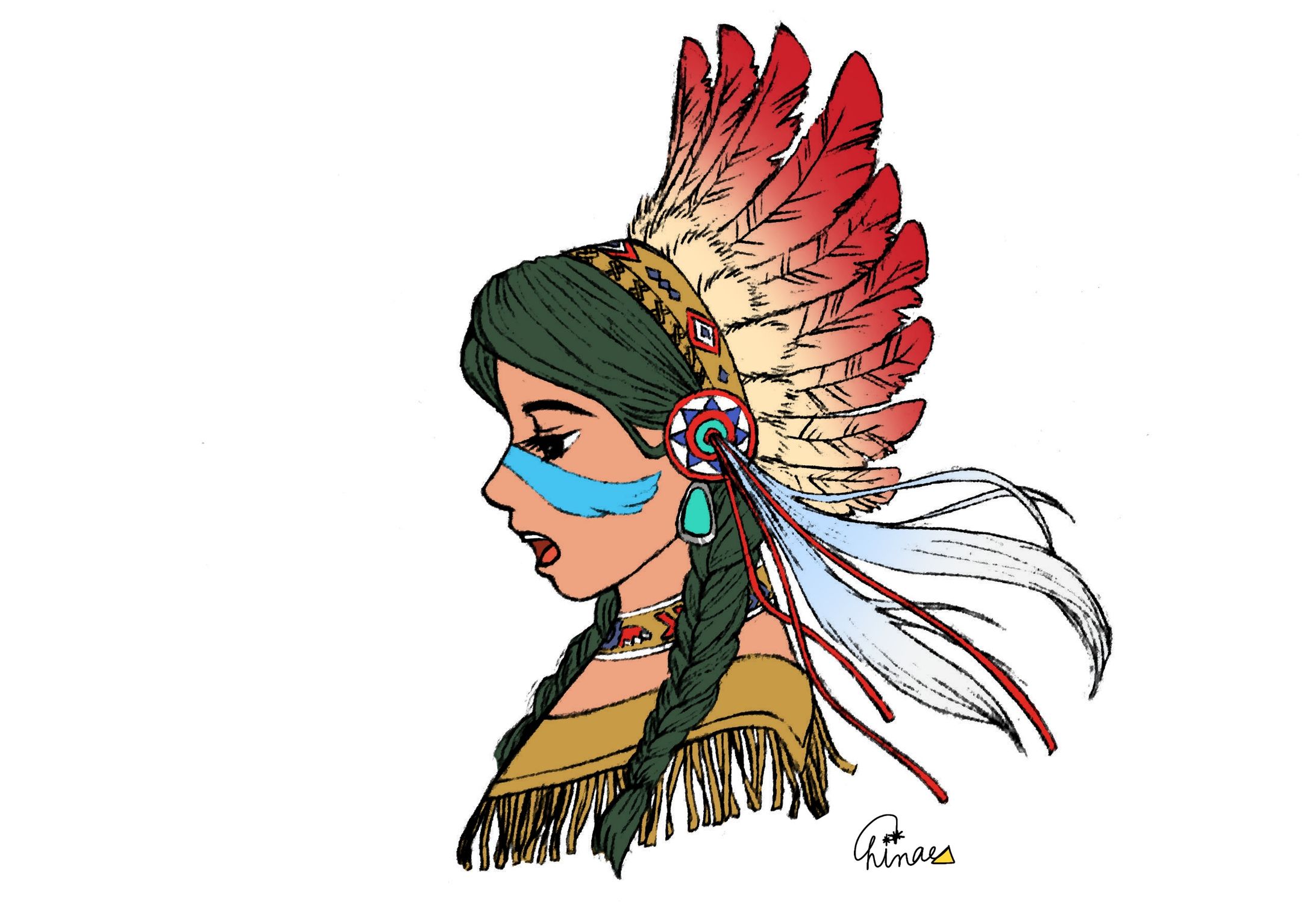 ネイティブアメリカンの女の子-1