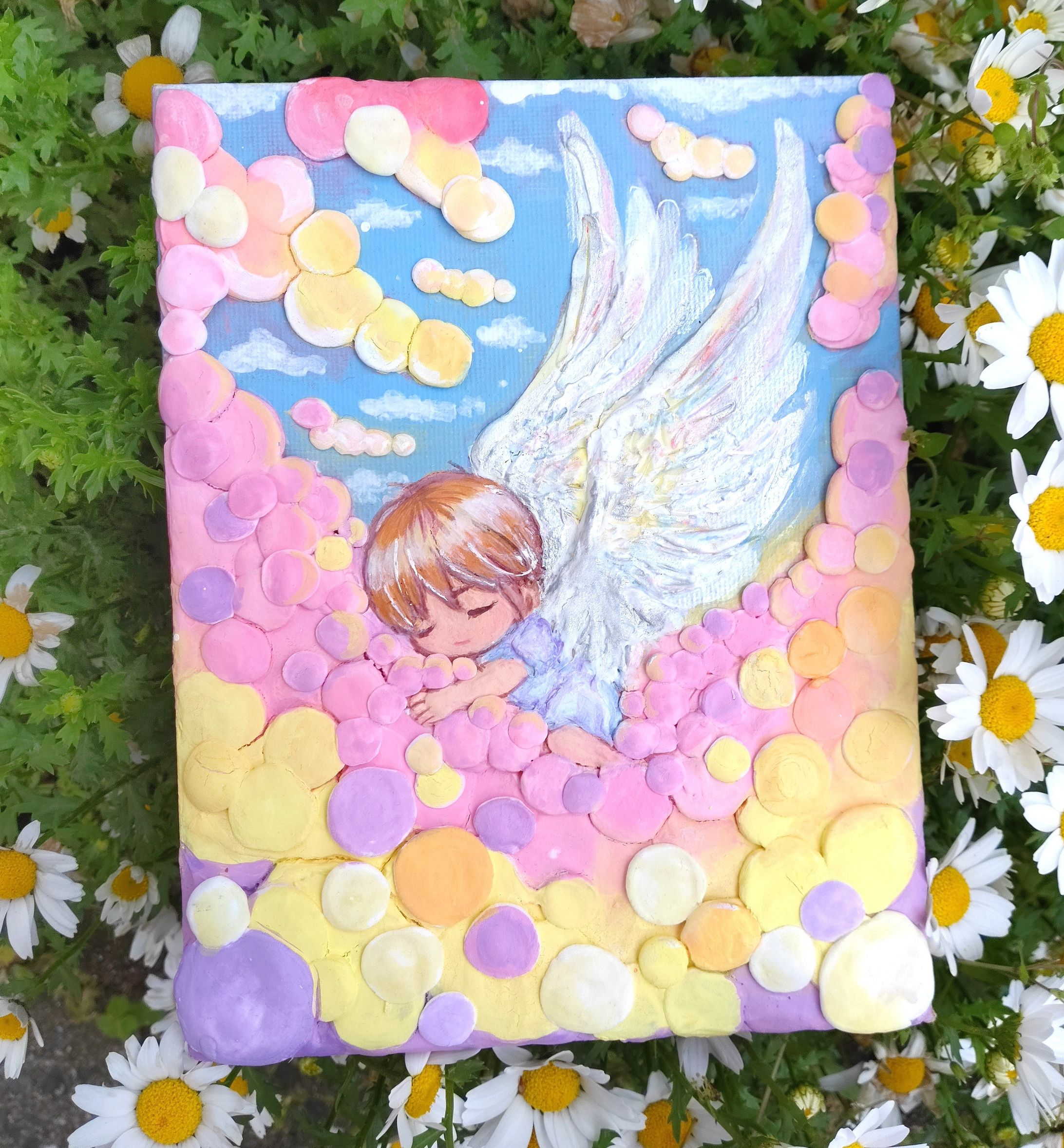 天使アクリル画-1