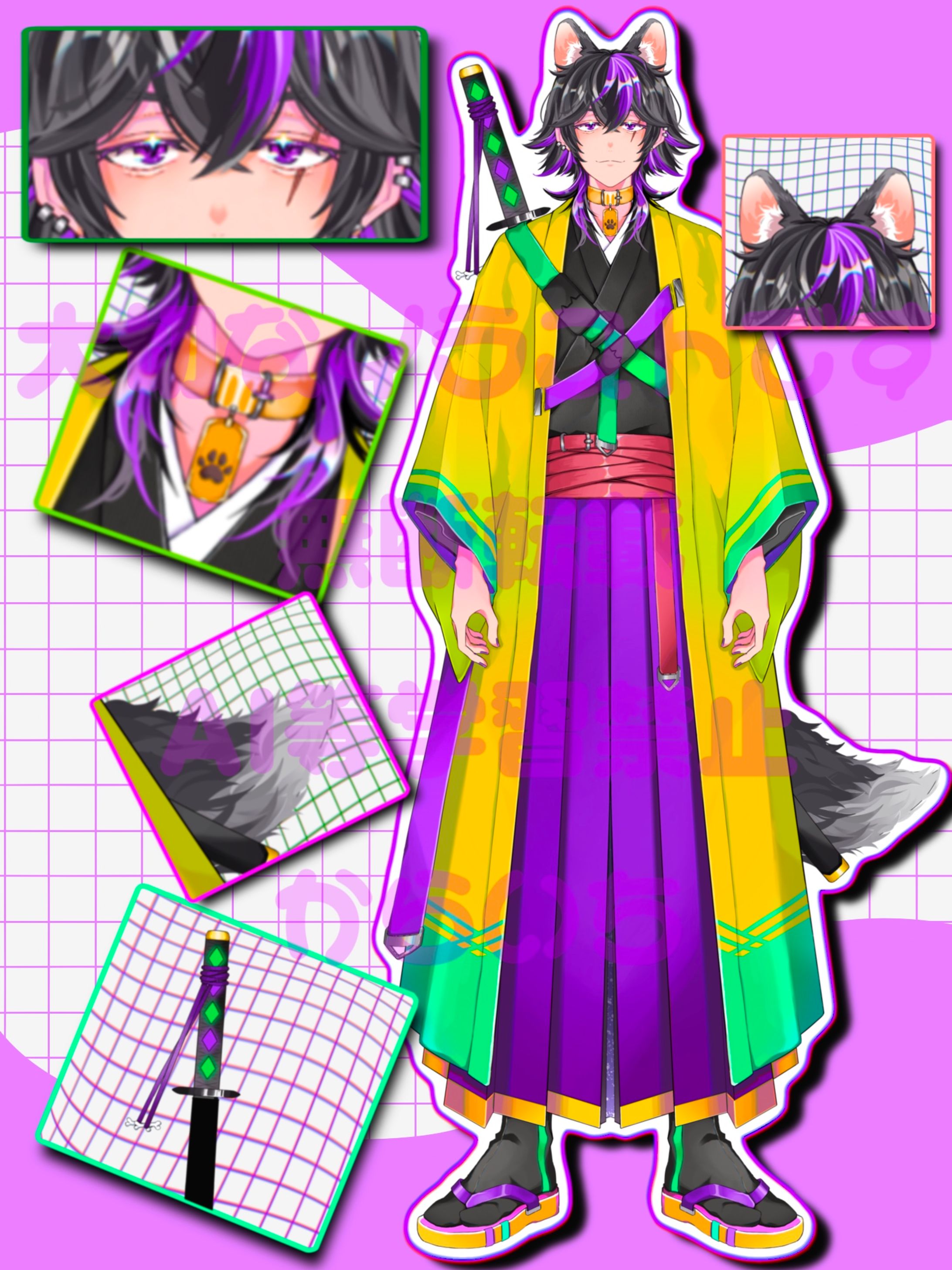 立ち絵/キャラクターデザイン/一枚絵/全身、半身イラスト-1