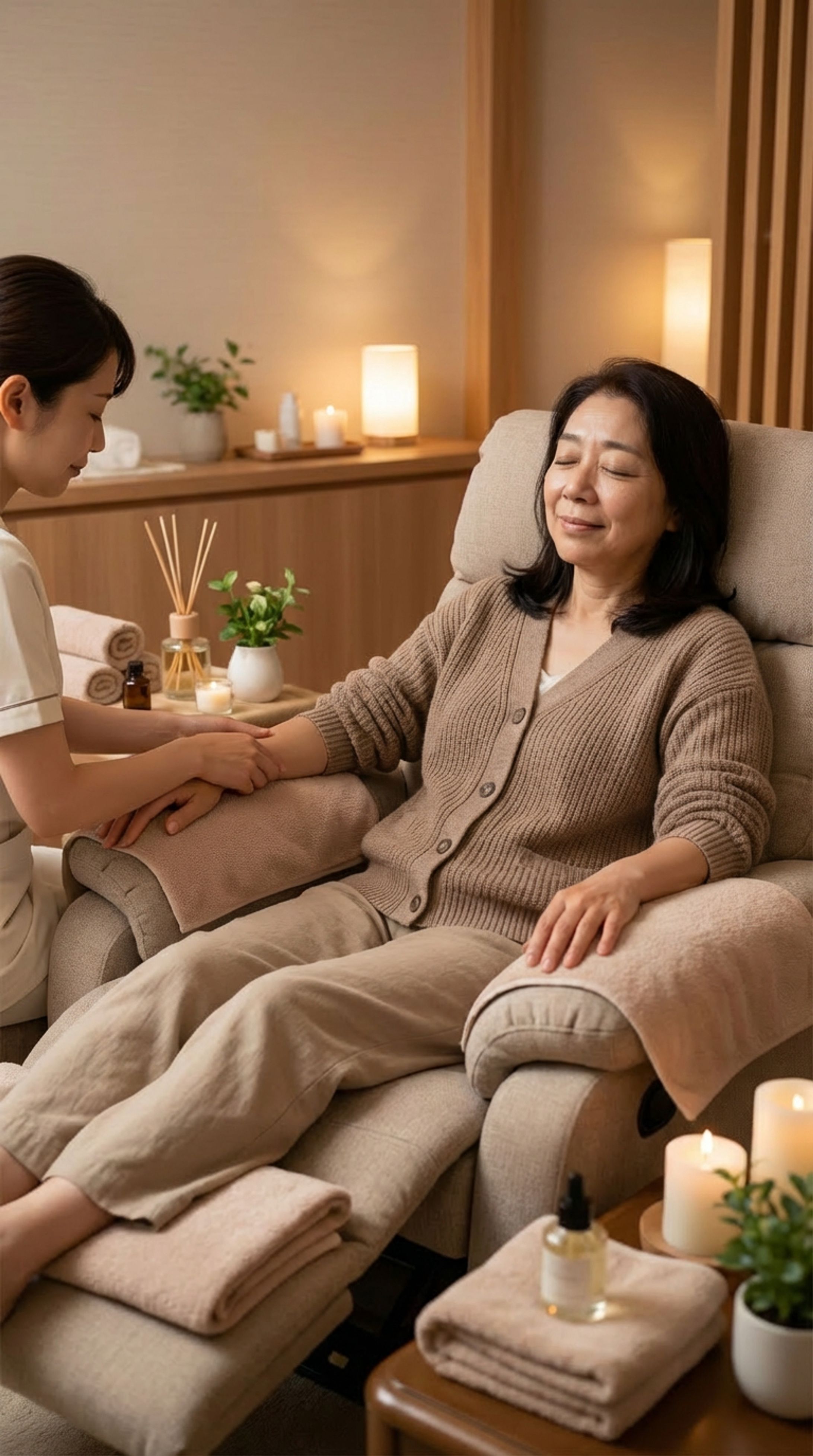 アロマでリラックスする女性-1