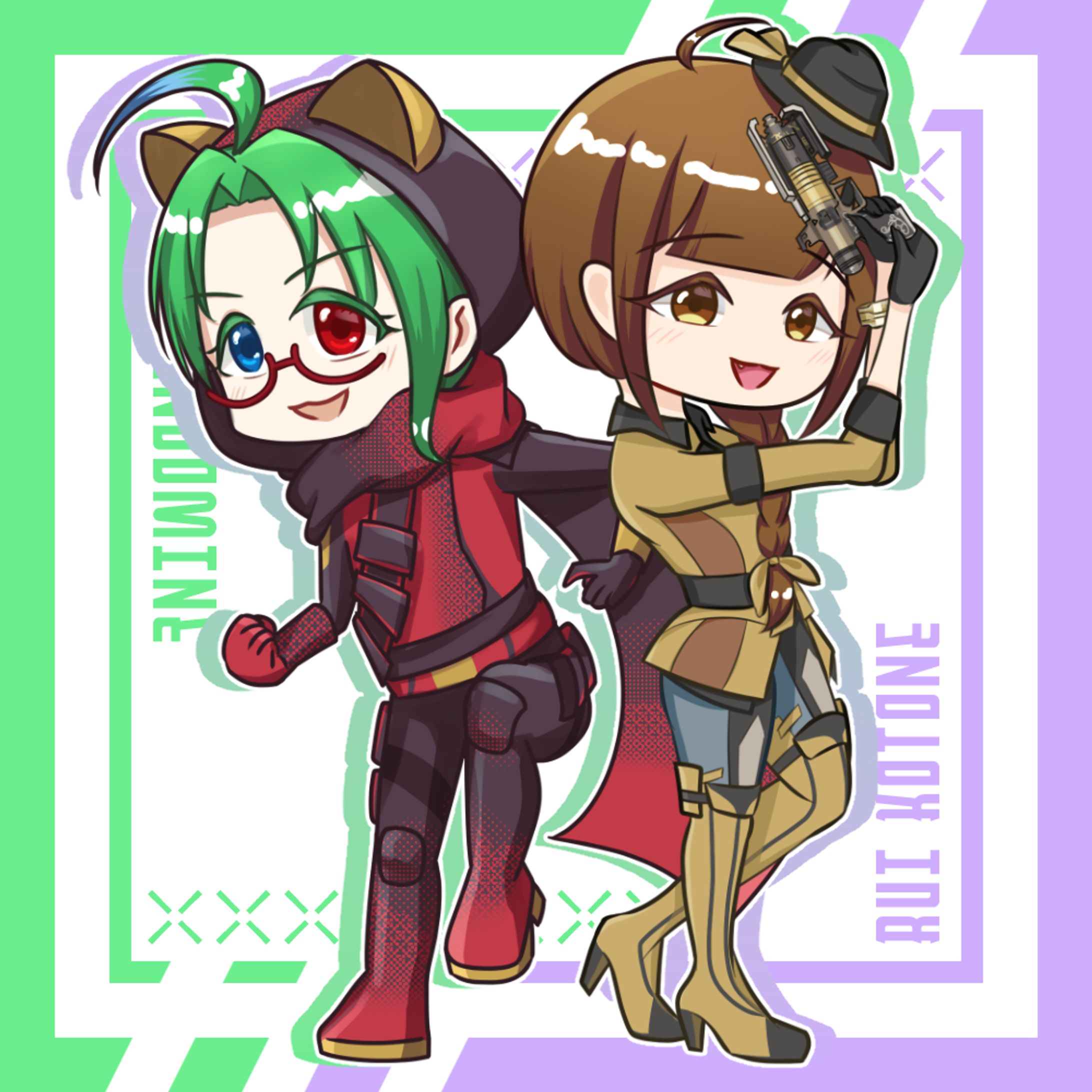 新堂峰あき・言眠るいAPEX用SDイラスト-1