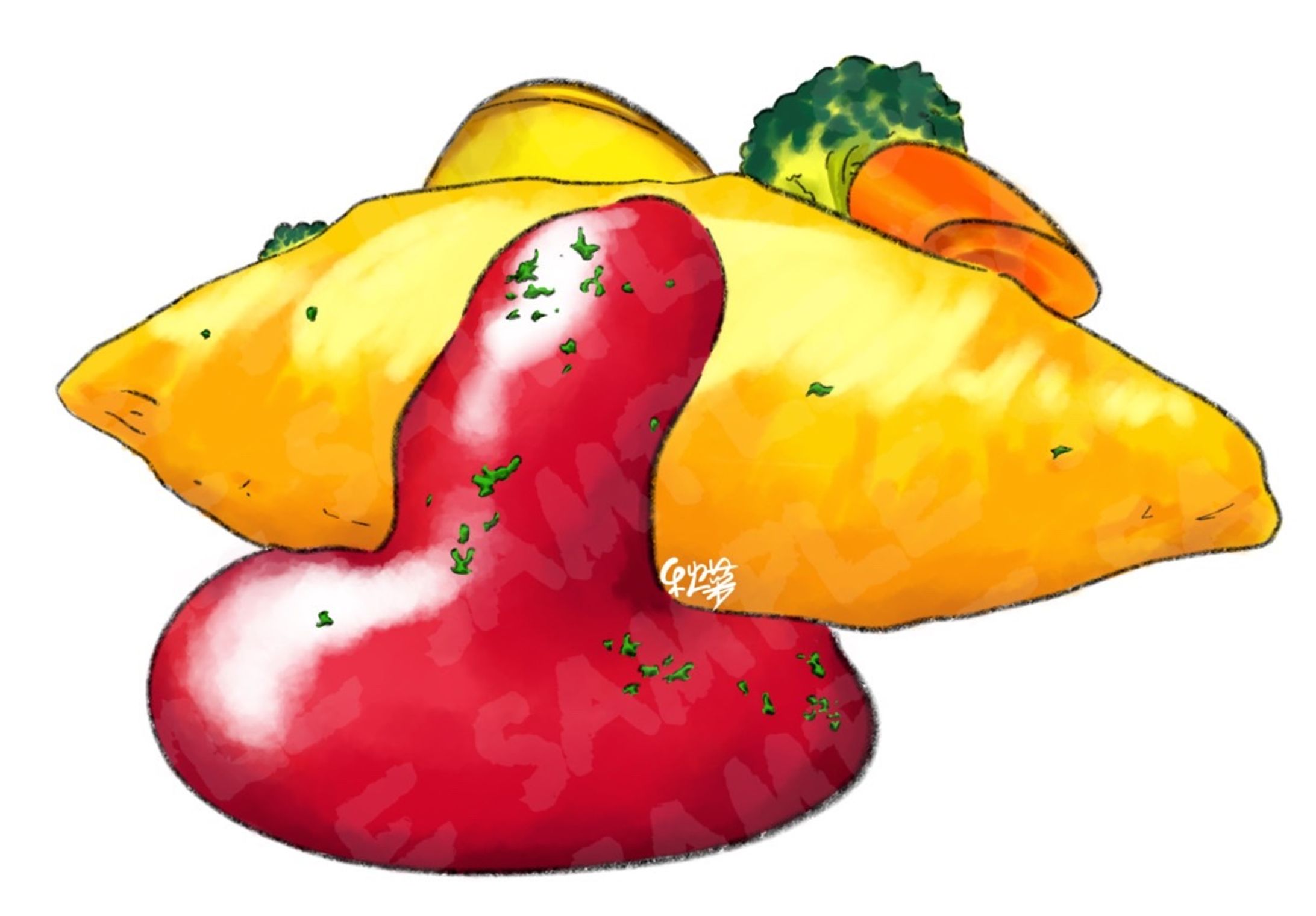 ご依頼絵：オムライス-1