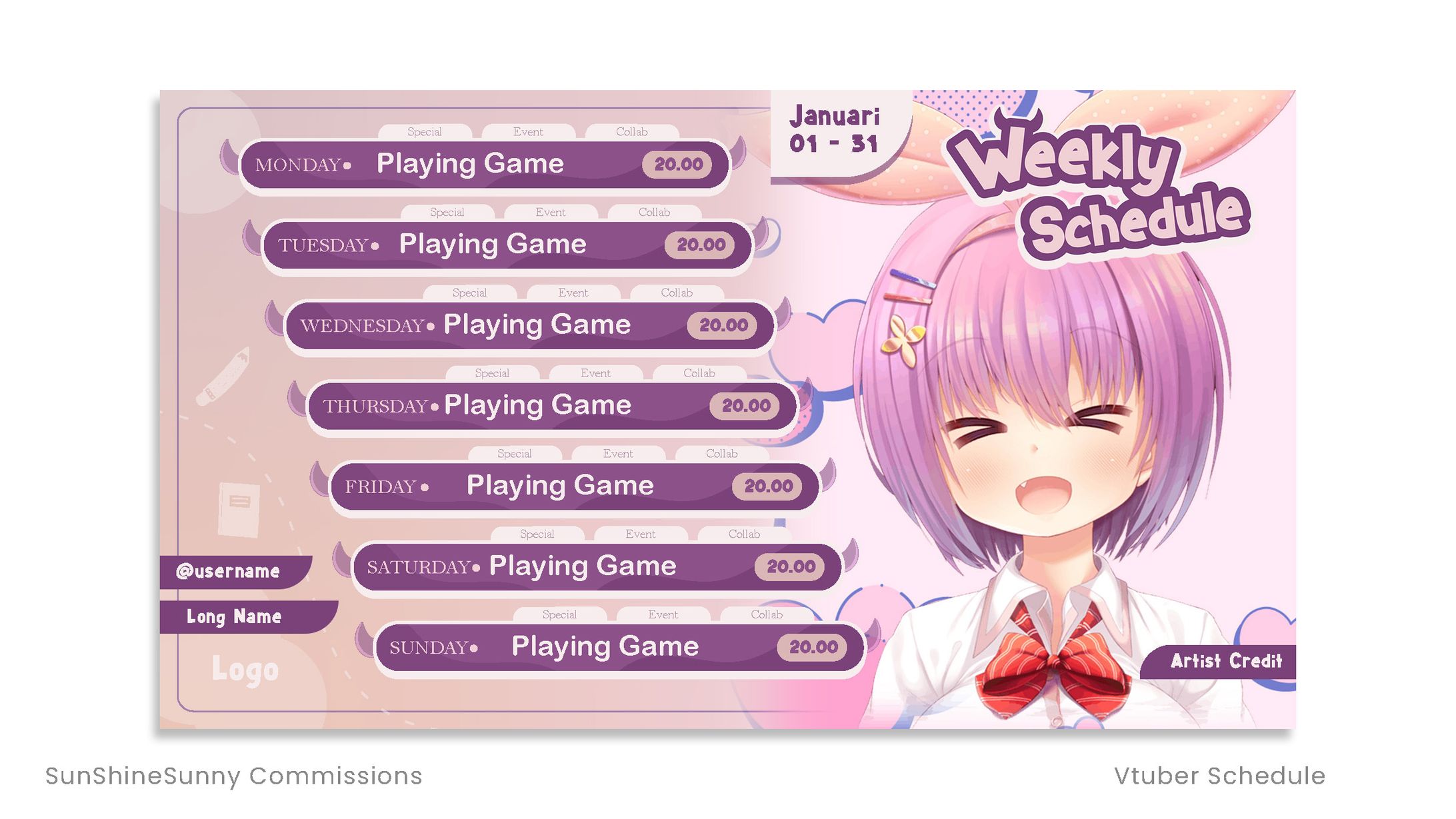 【SCHEDULE】Vtuber Schedule-1