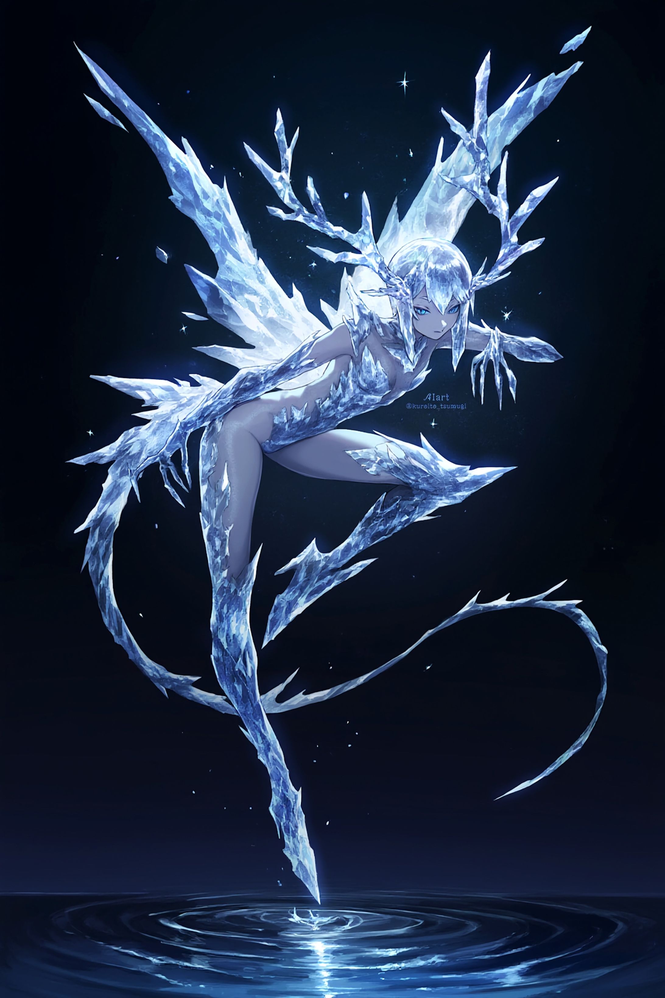 Crystal dragon girl│AIart log-1