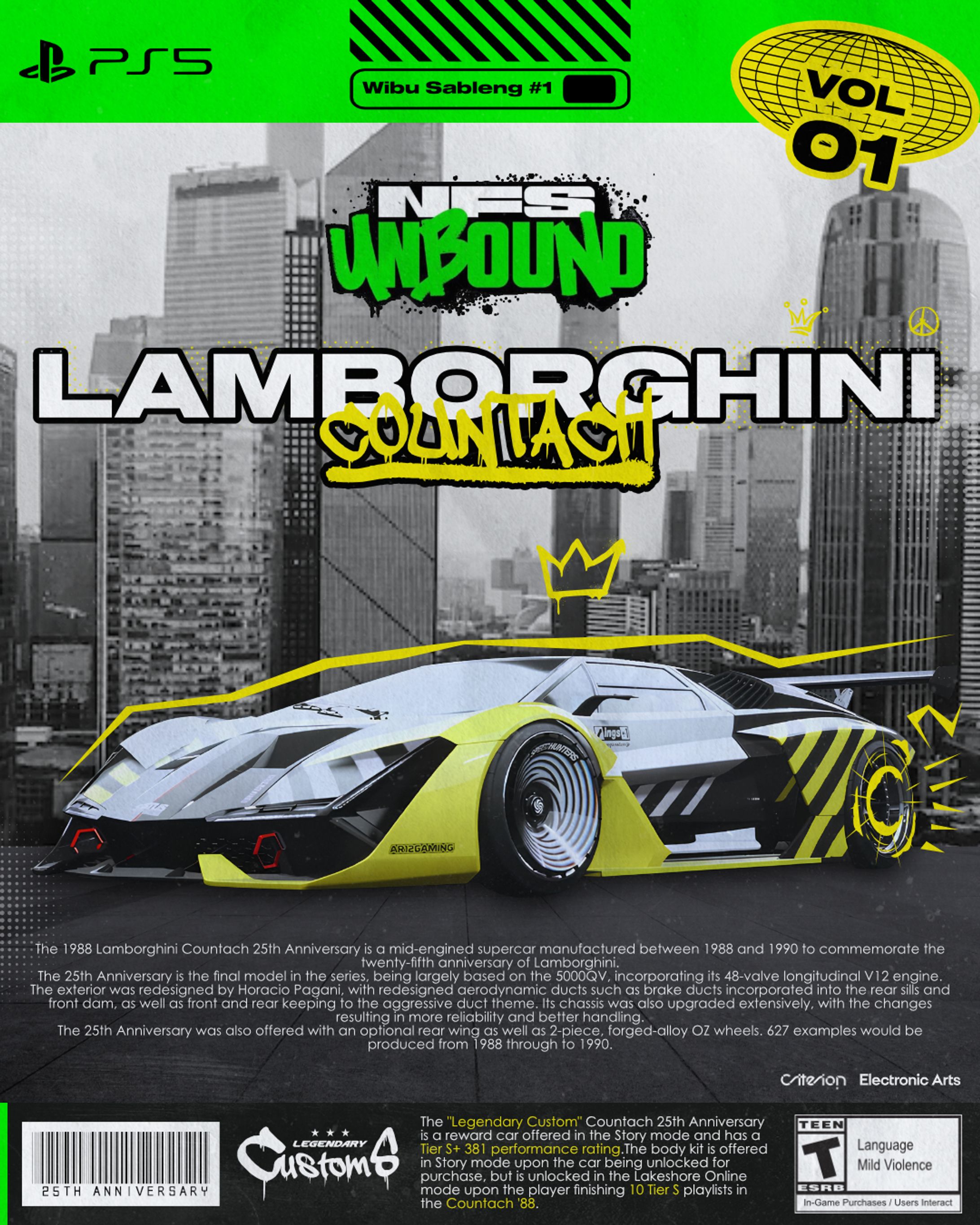 Vol 1, NFS Unbound - Lamborghini Countach 25th Anniv-1