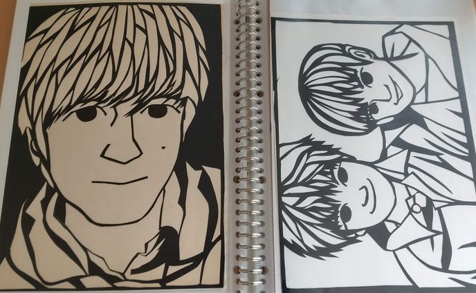 切り絵　似顔絵　桜井和寿・ゆず
