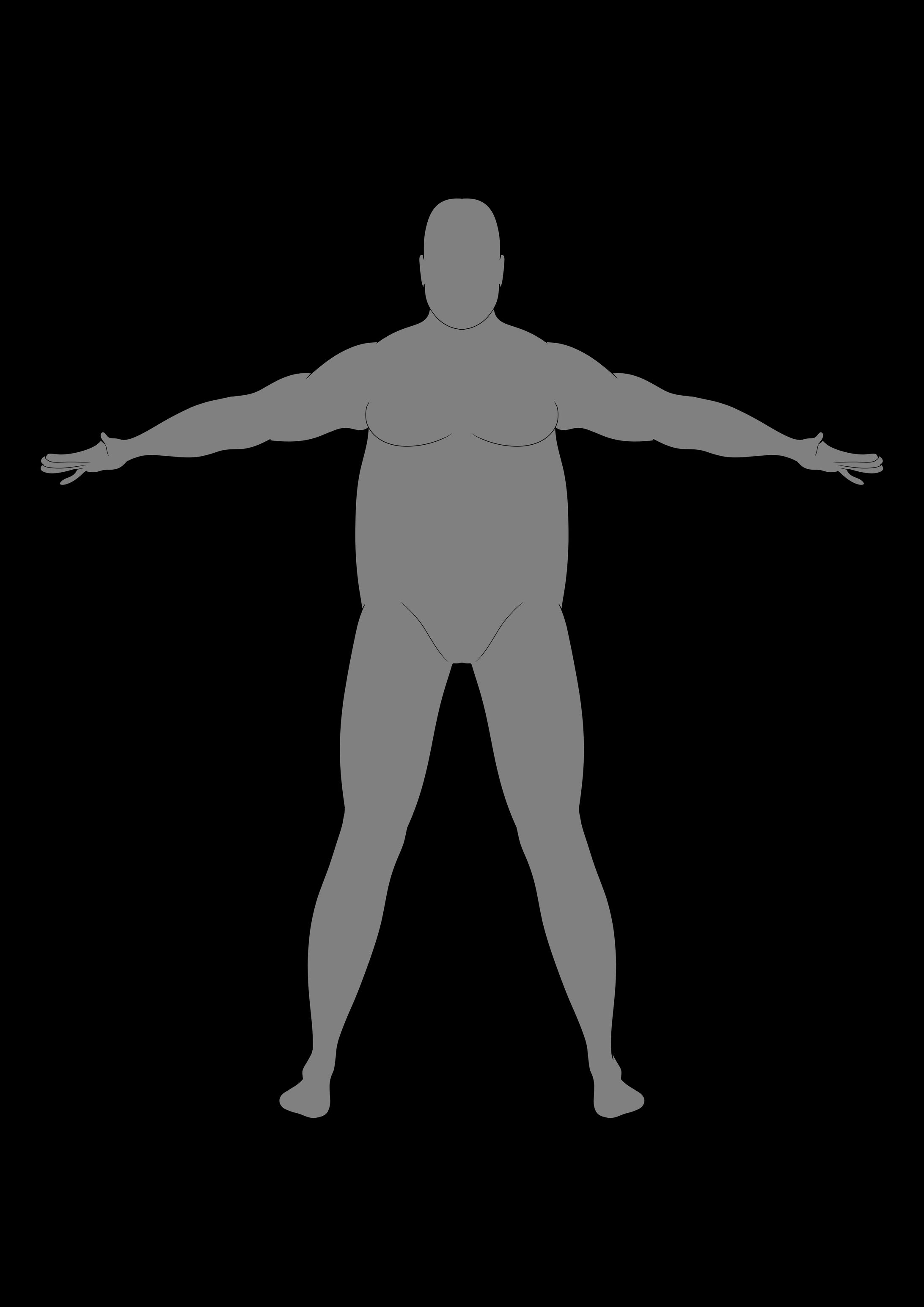 体形　男性 キャラクターデザインシート　2D-1