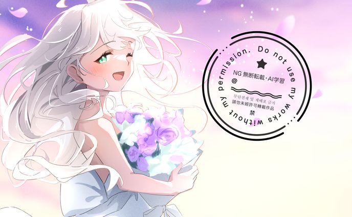 【WORKS】白百合 叶音様　2周年記念イラスト