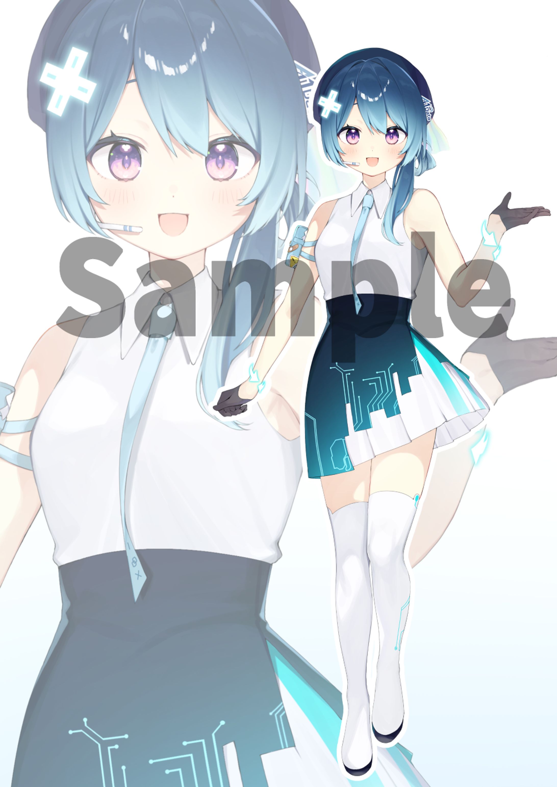 エーワンデータ株式会社様のイメージキャラクター「青音エリカ」キャラクターデザイン、イラスト-1