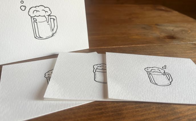 手描きメッセージカード　乾杯