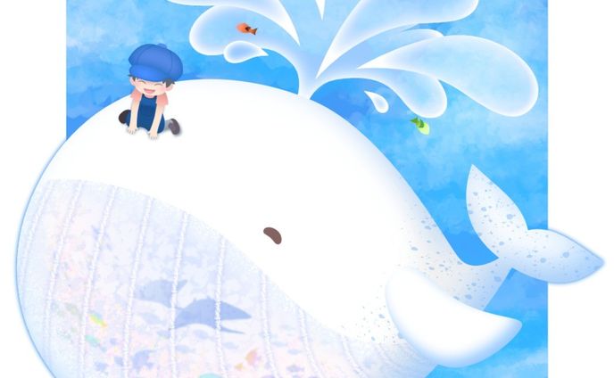 「空飛ぶくじらの水族館」
アートイッピに参加しました！
#art_ippi #アートイッピ #くじら #水族館 #イラスト #オリジナルイラスト #動物イラスト #potofu