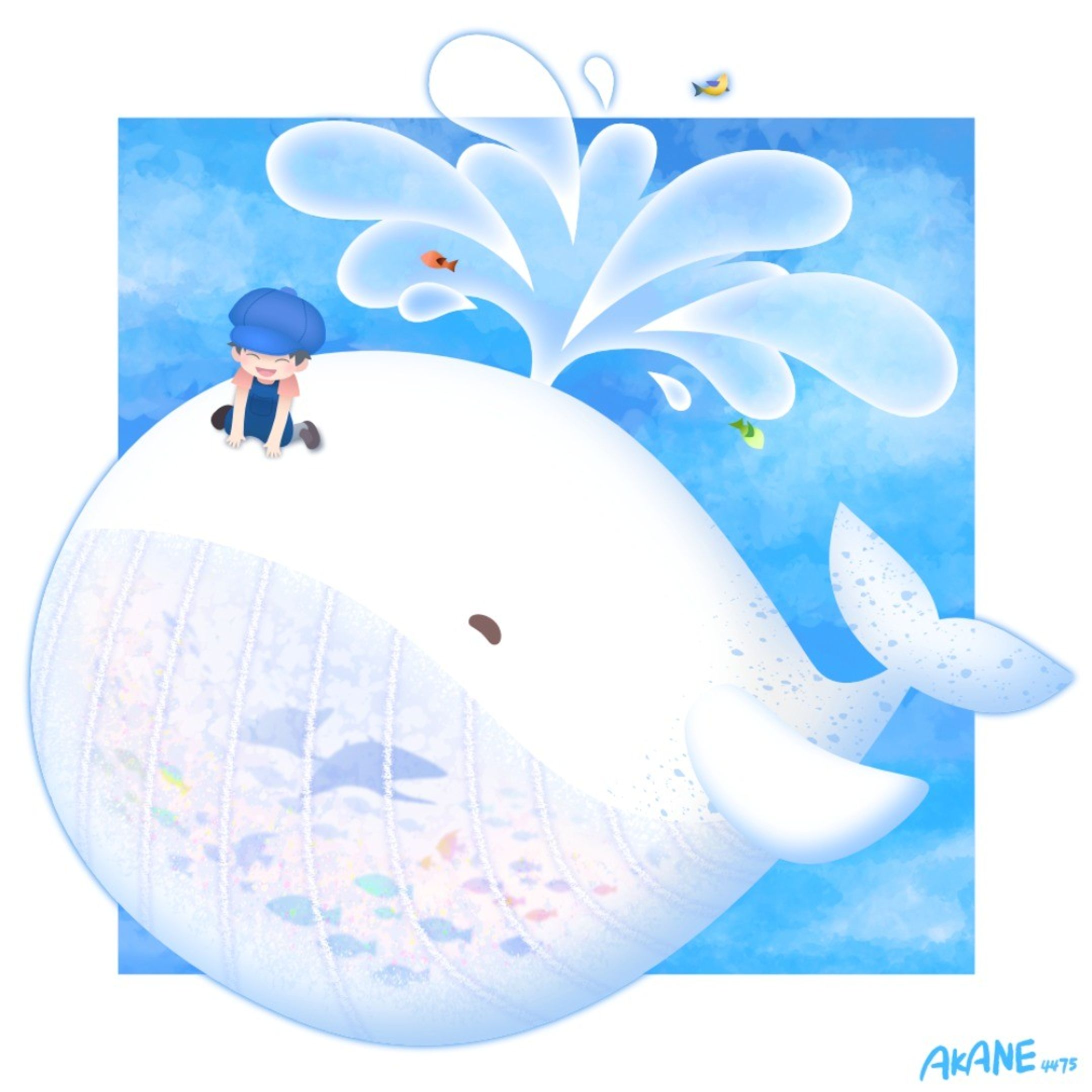 「空飛ぶくじらの水族館」
アートイッピに参加しました！
#art_ippi #アートイッピ #くじら #水族館 #イラスト #オリジナルイラスト #動物イラスト #potofu-1