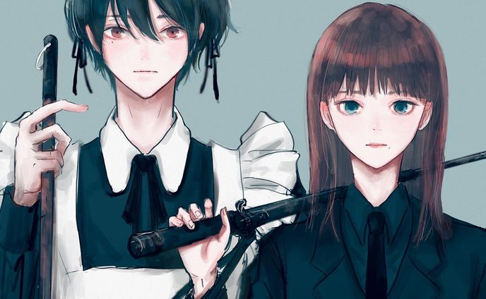 使用人さん。

#メイド服イラスト
#スーツイラスト