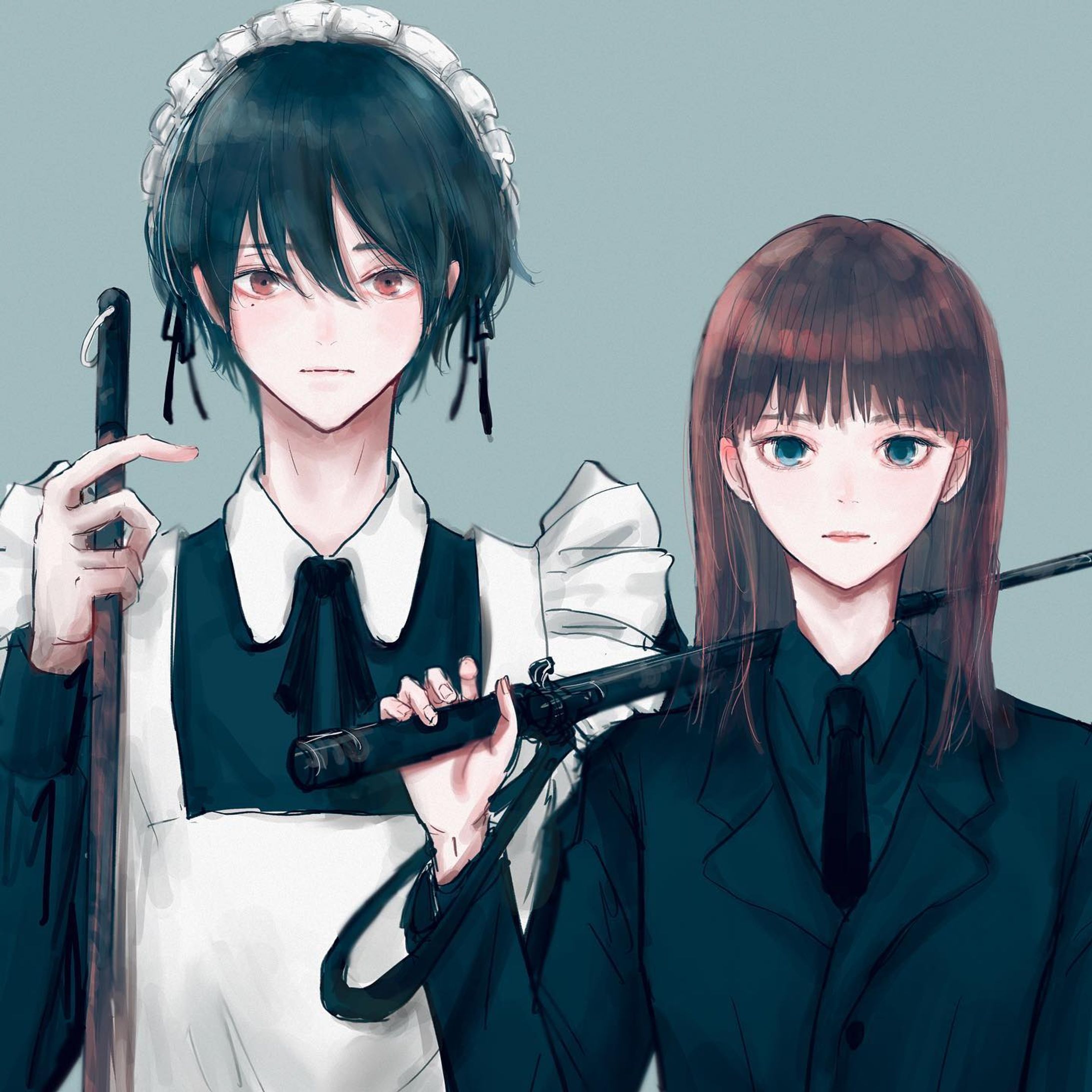 使用人さん。

#メイド服イラスト
#スーツイラスト-1