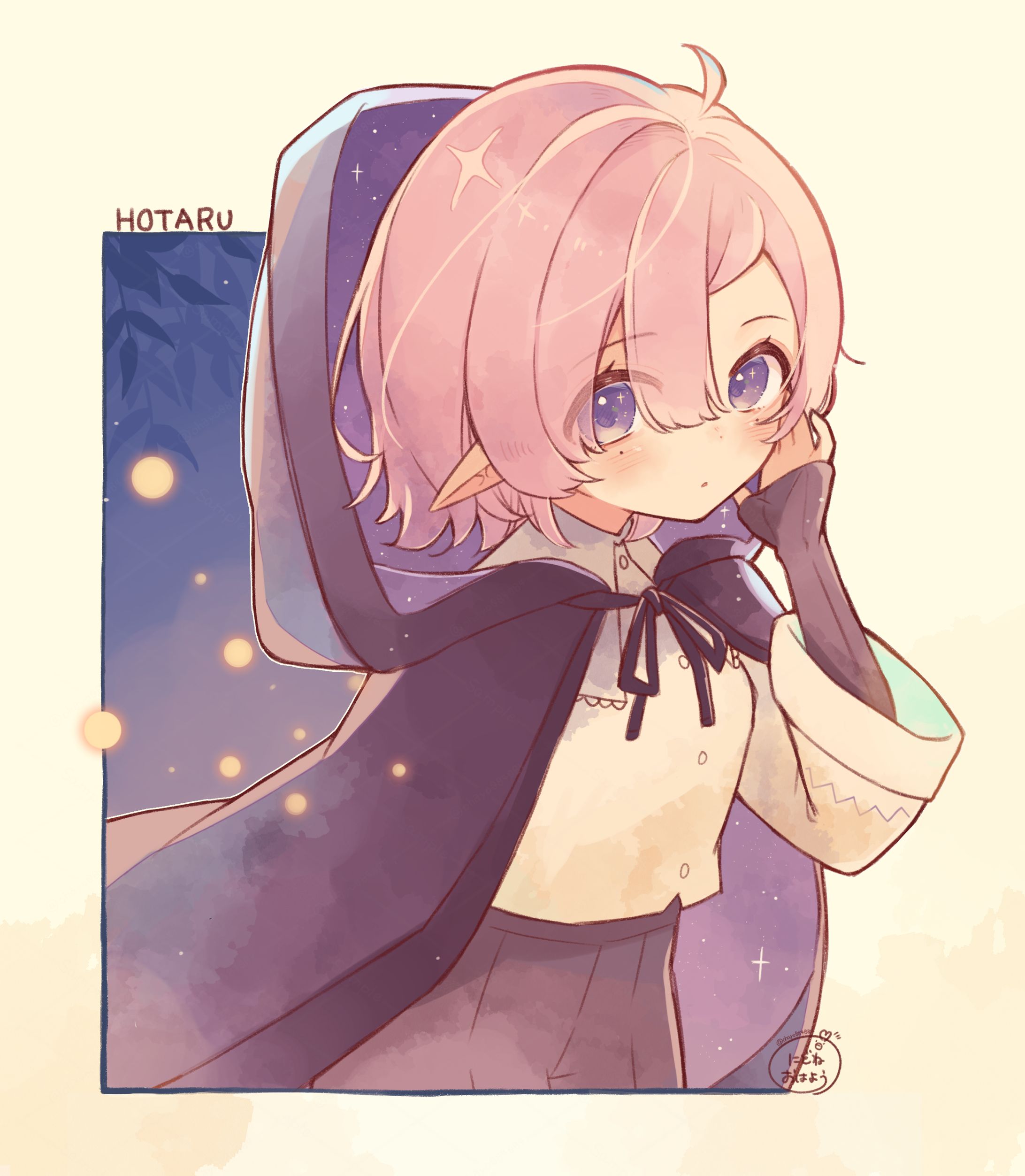 創作絵　ほたるちゃん水彩画風ver-1