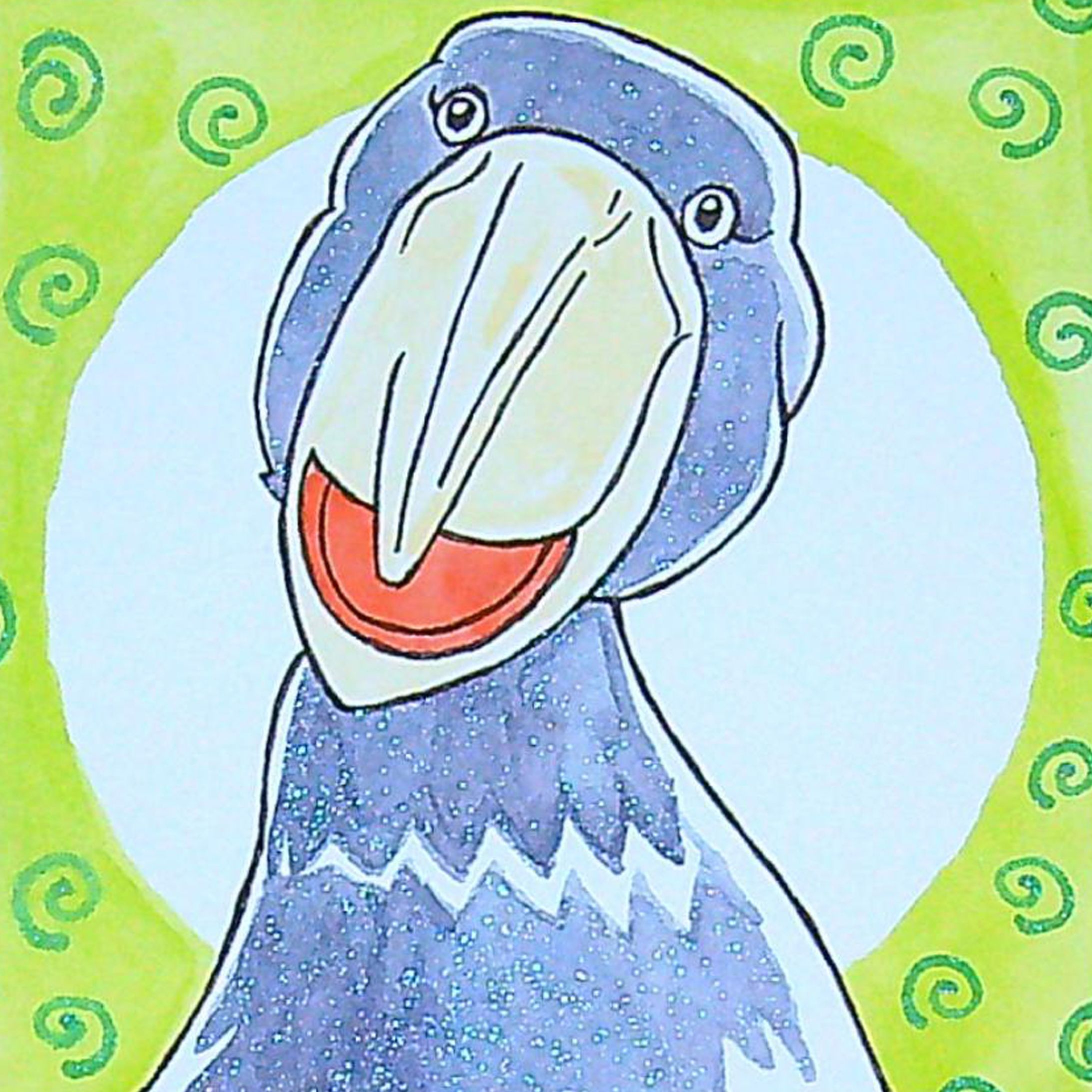 オリジナルイラスト　ハシビロコウ-1