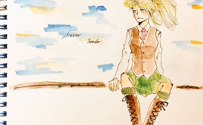 創作(水彩色鉛筆アナログ)