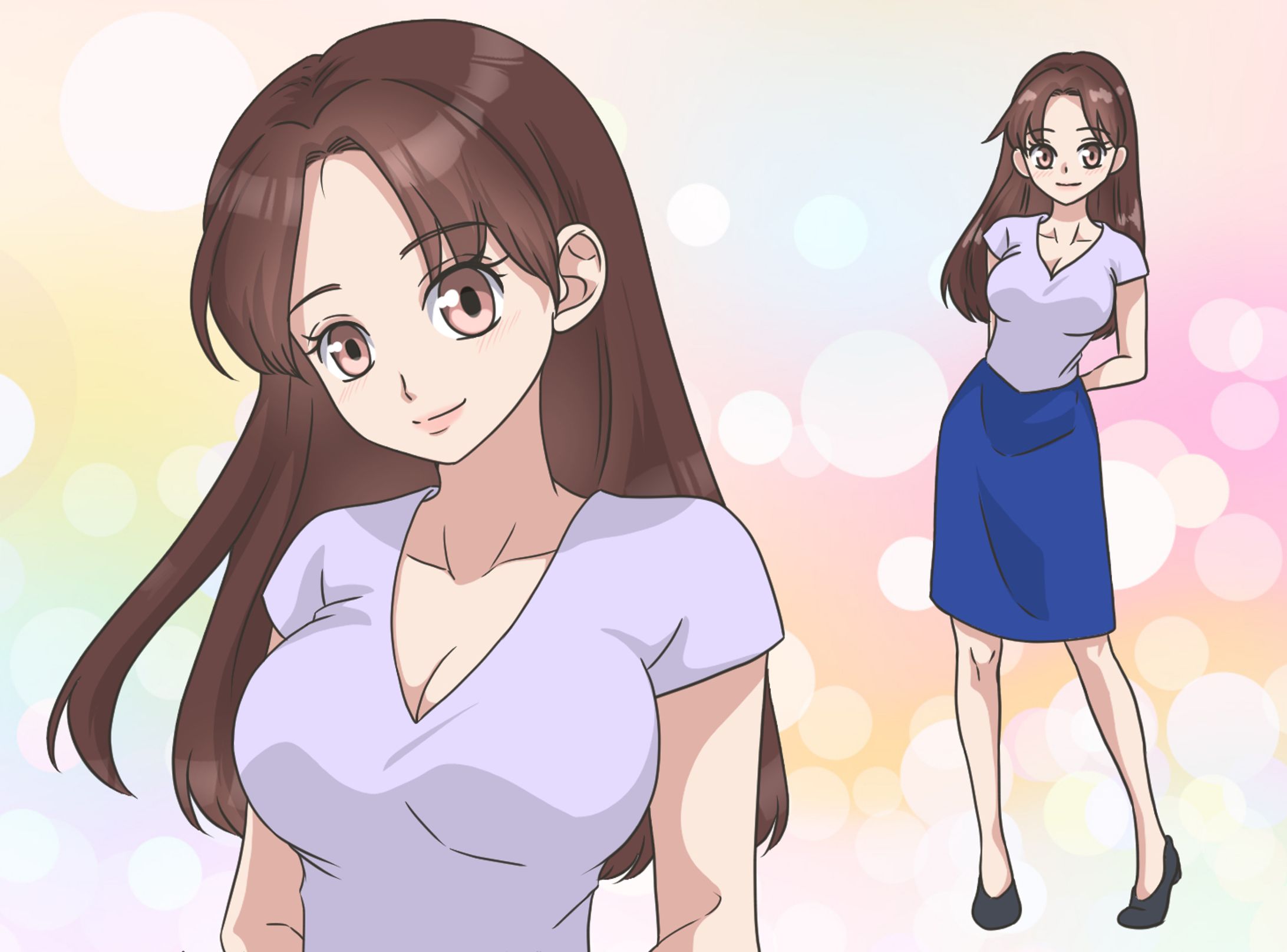 漫画イラストサンプル（ラフ・線画あり）-1