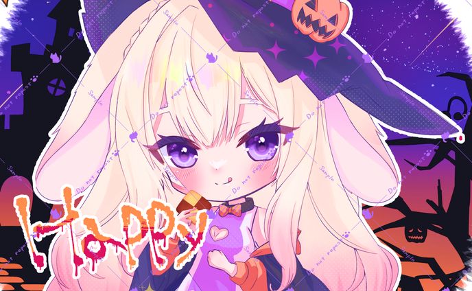 ミニキャライラスト（ハロウィンご依頼）