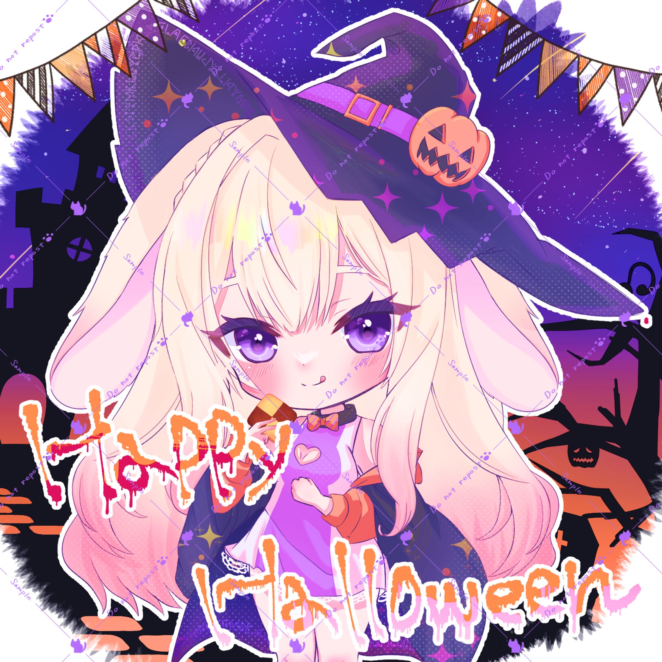 ミニキャライラスト（ハロウィンご依頼）-1