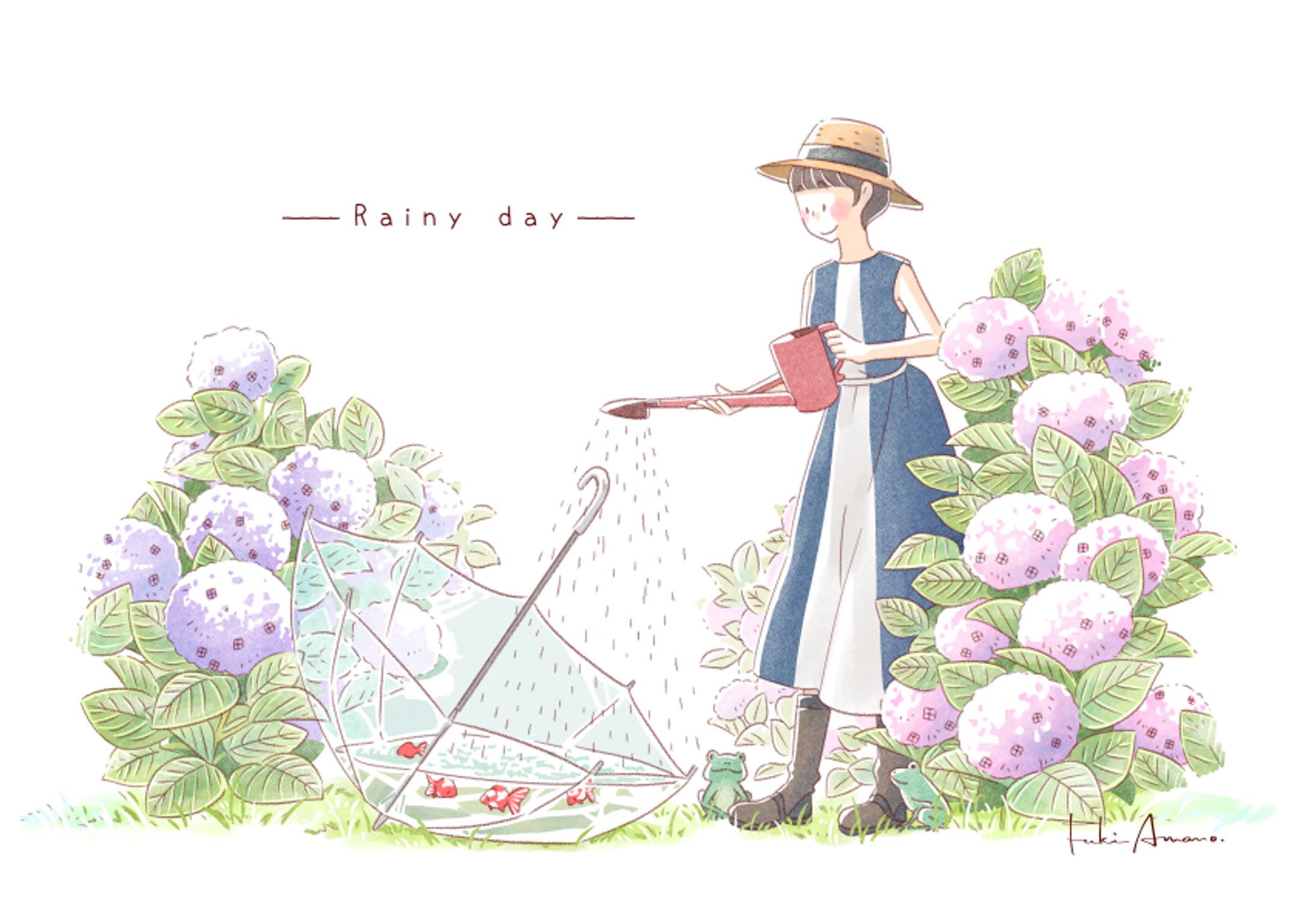 イラスト“雨を降らす”-1