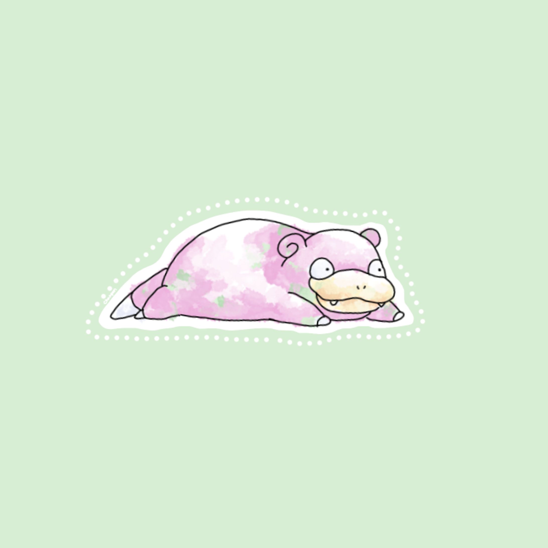 水彩シリーズ_ヤドン-1