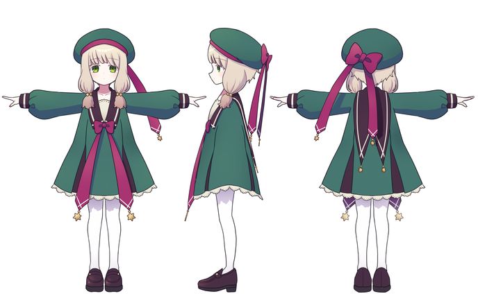3Dモデル用四面図+ラフ