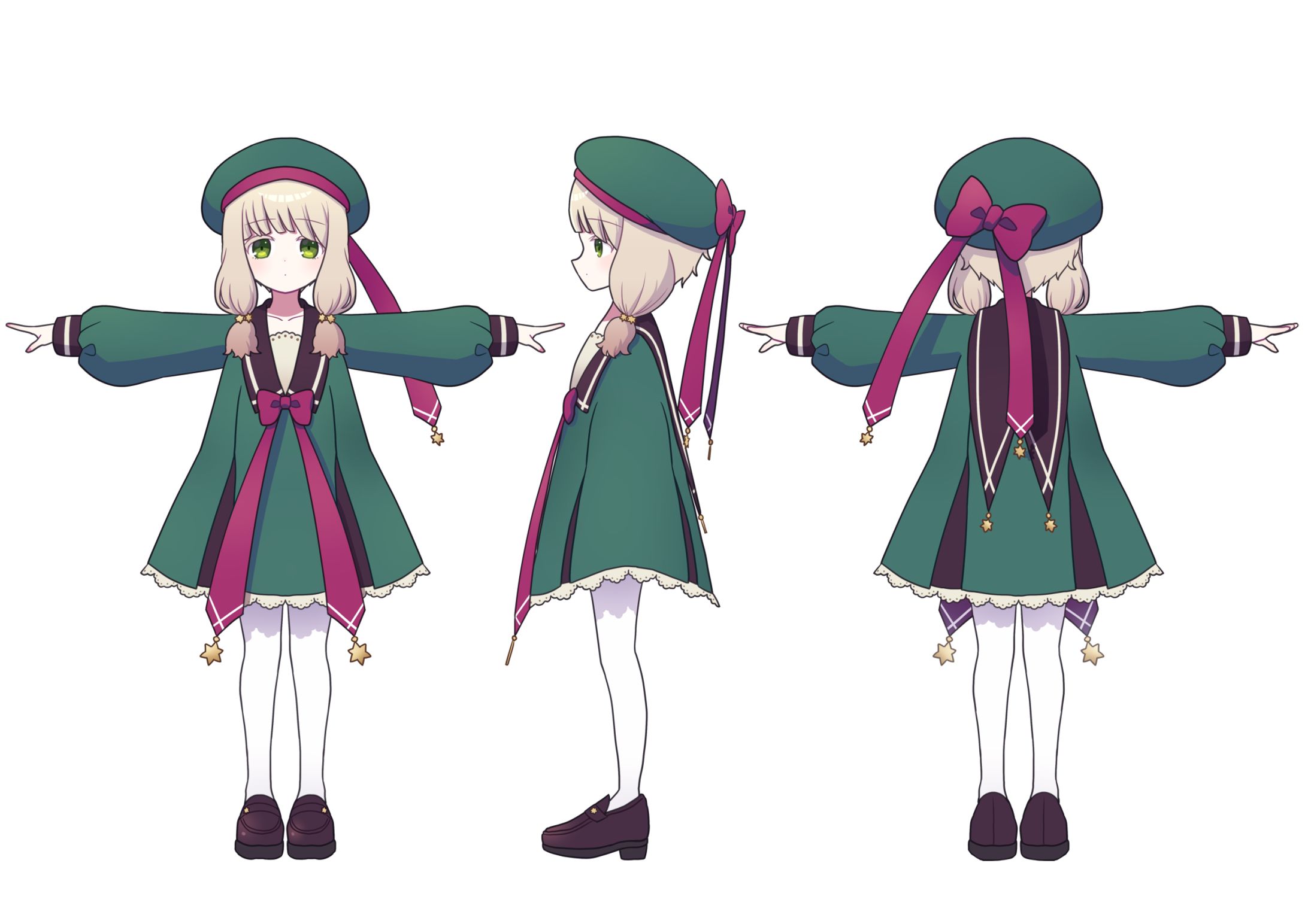 3Dモデル用四面図+ラフ-1