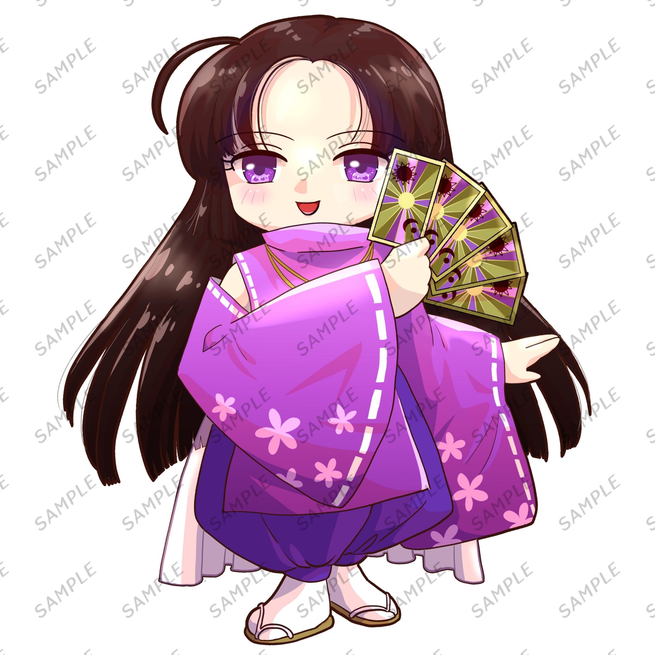 実績イラスト「まりもます」さん陰陽師デフォルメアイコン金カードX用サンプルイラスト-1