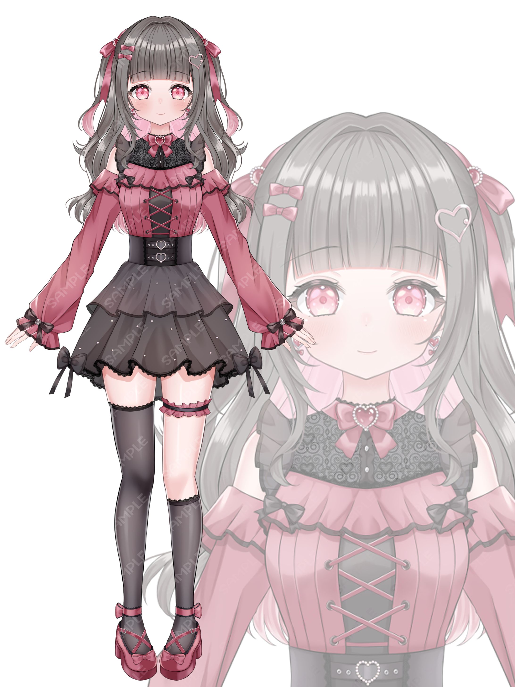 黒乃にか様　キャラクターデザイン(パーツ分け)-1