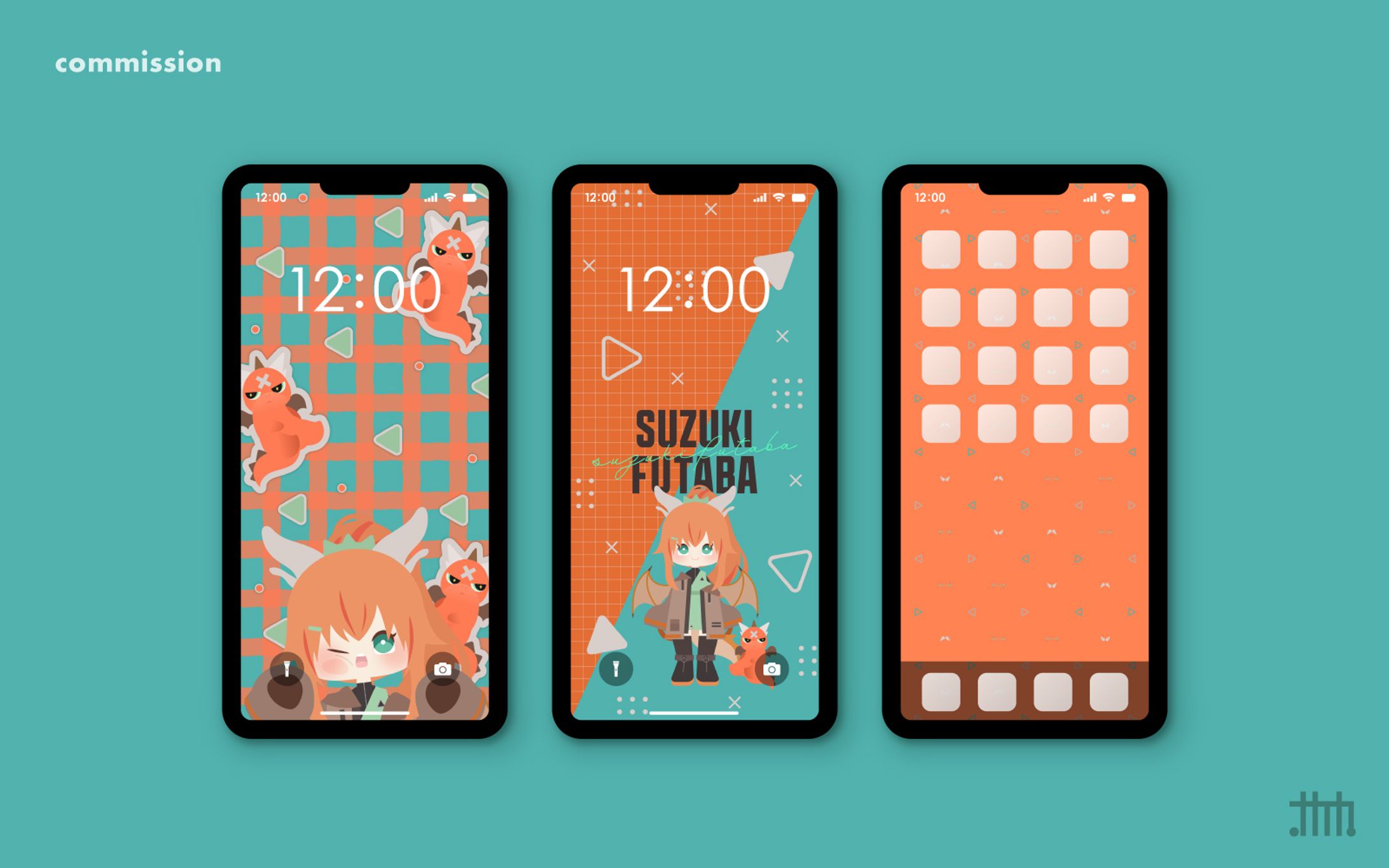 【skeb】Vtuber鈴木ふたば様 スマホ壁紙-1