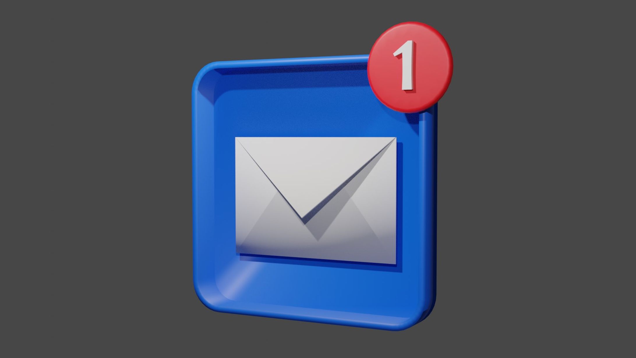Mailアイコン　3Dモデル-1