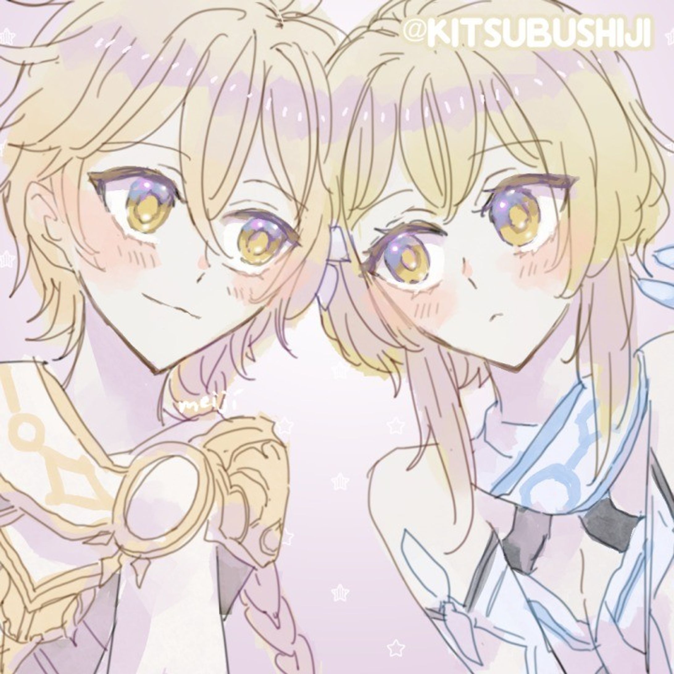 双子〜✨
🤍Aether and Lumine💛

#lumine #aether 
#luminegenshinimpact 
#aethergenshinimpact 
#genshinimpactfanart 
#genshinimpact-1