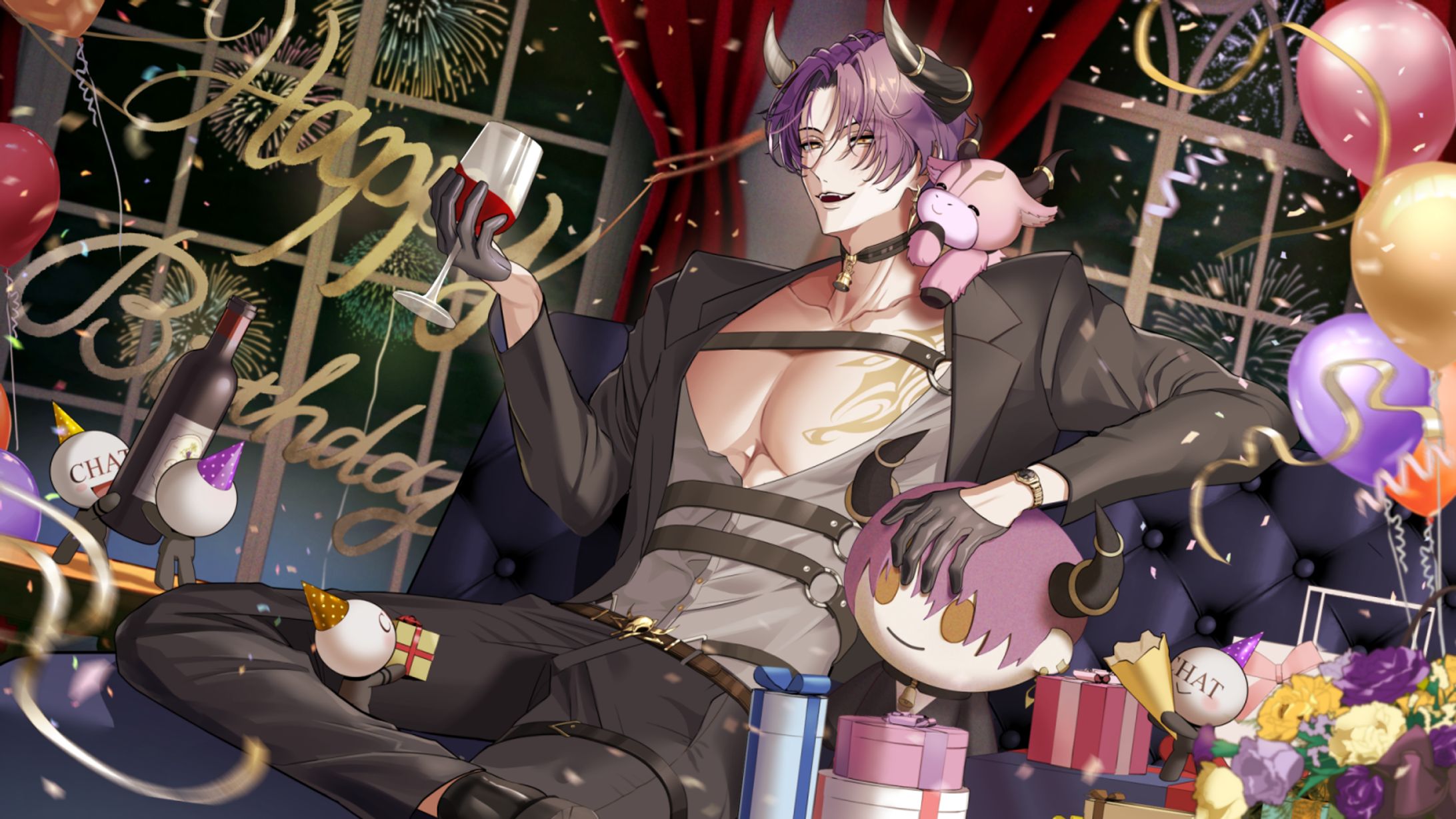 【ご依頼】Vain's birthday art｜Commission for digital signage animation and social media-1