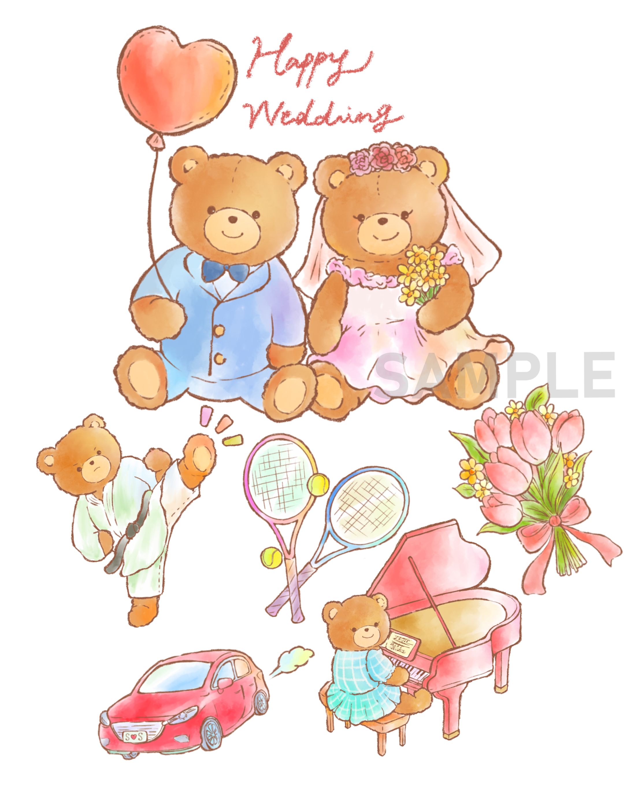 結婚式　動画/印刷物用イラスト-1