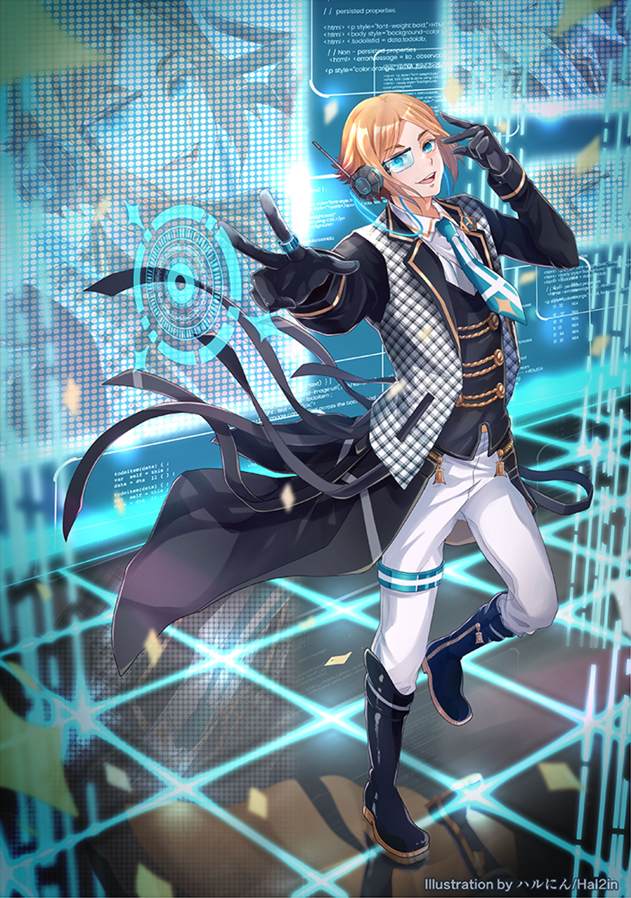 サイバーアイドル系男子(設定画付）-1