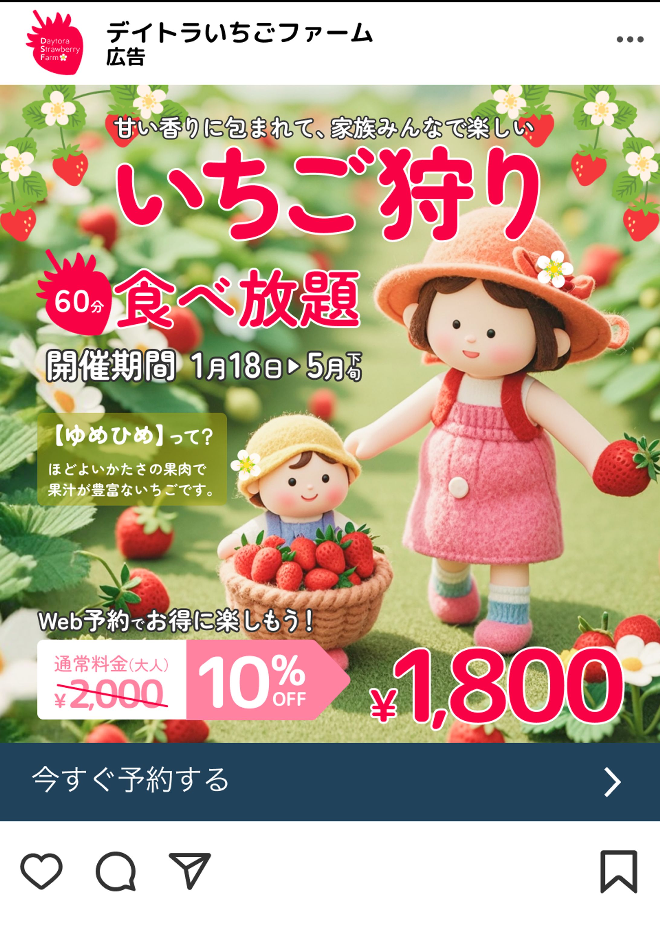 いちご狩り Instagramフィード広告②-1