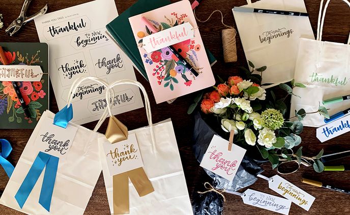 トンボ鉛筆「Fun Art Studio」ARCH DAYSトピックス内ハンドレタリングテンプレート (サンキュータグ)