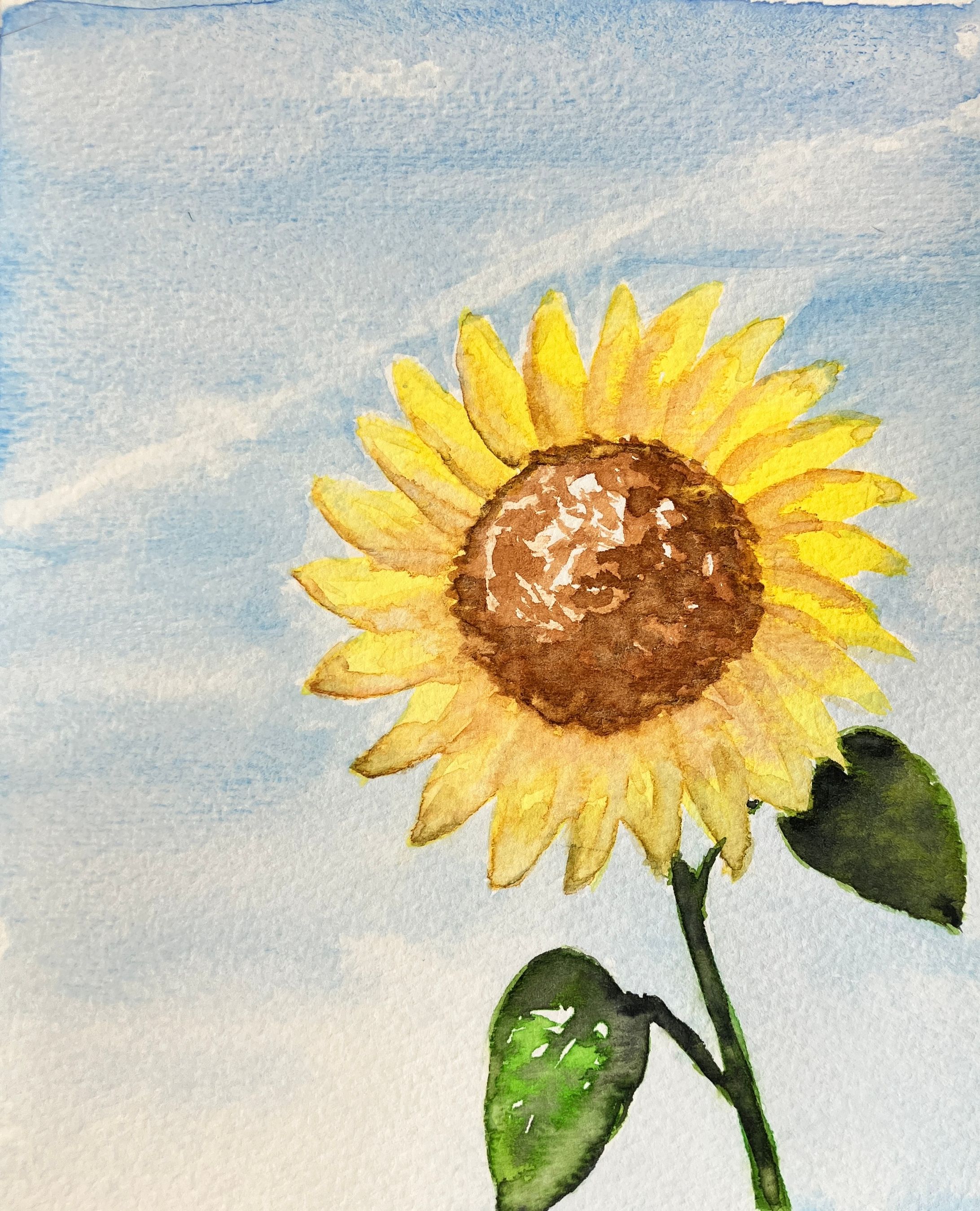 水彩　ひまわり-1