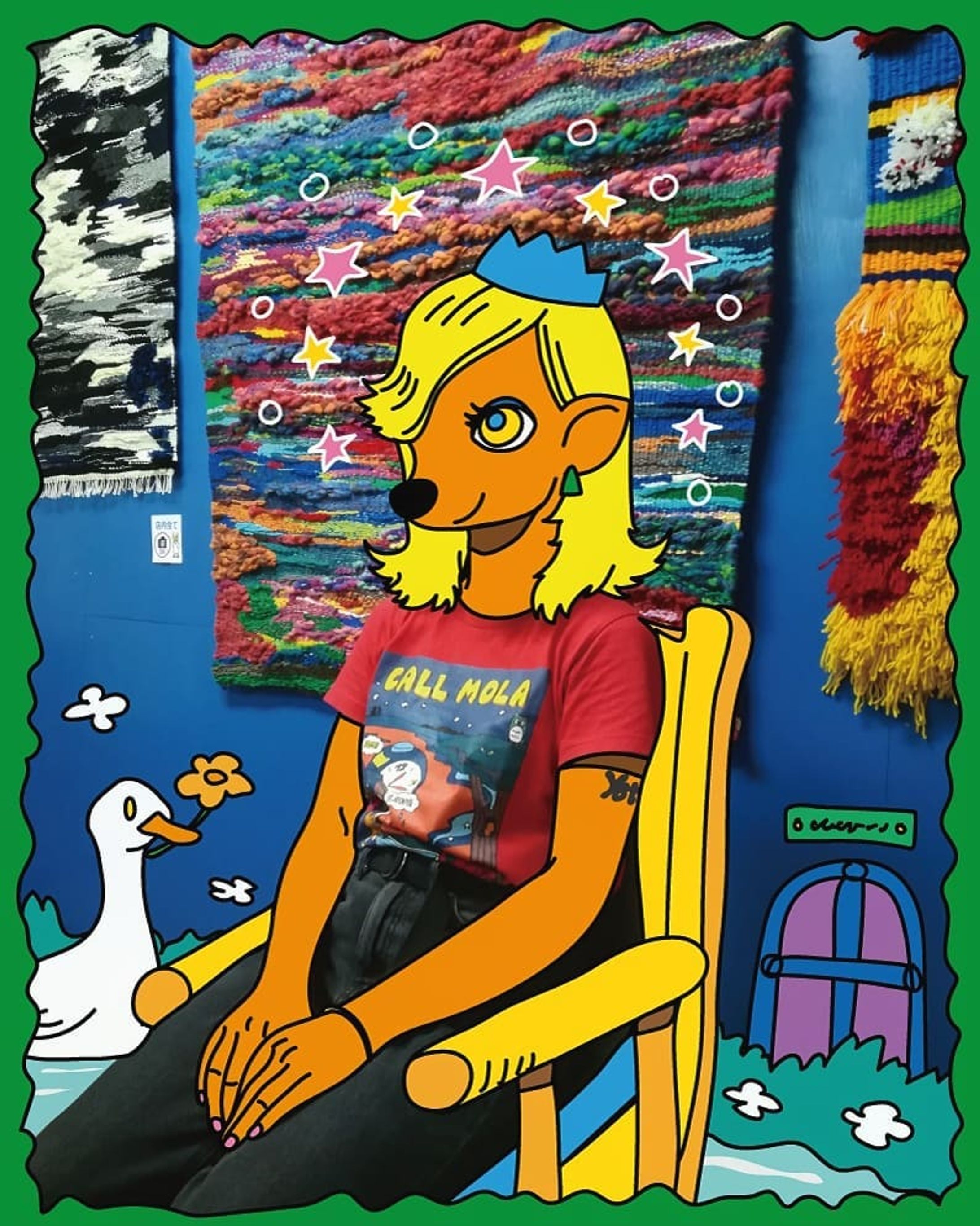 Ｔシャツコーデ【CALL MOLA】🌟🌈👕 #tshirt #coordinate#fashion#today#character#pic#Illustrator#Illustration#絵#織り#art#ファッション#コーデ#red#赤#メルヘン#princess#イラスト
#girl#rock#animal#picture#nice#Ｔシャツ#スズリ#キャラクター #artwork#cheblo#cbch#cheblocrafthouse-1