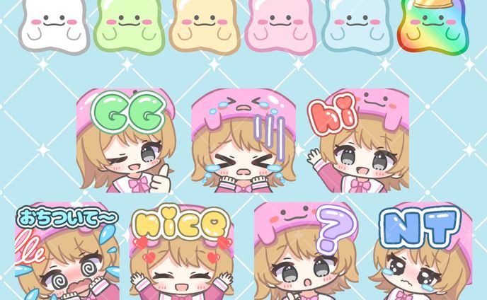 りくせる様 Twitchスタンプ＆バッジ(キャラデザ込)