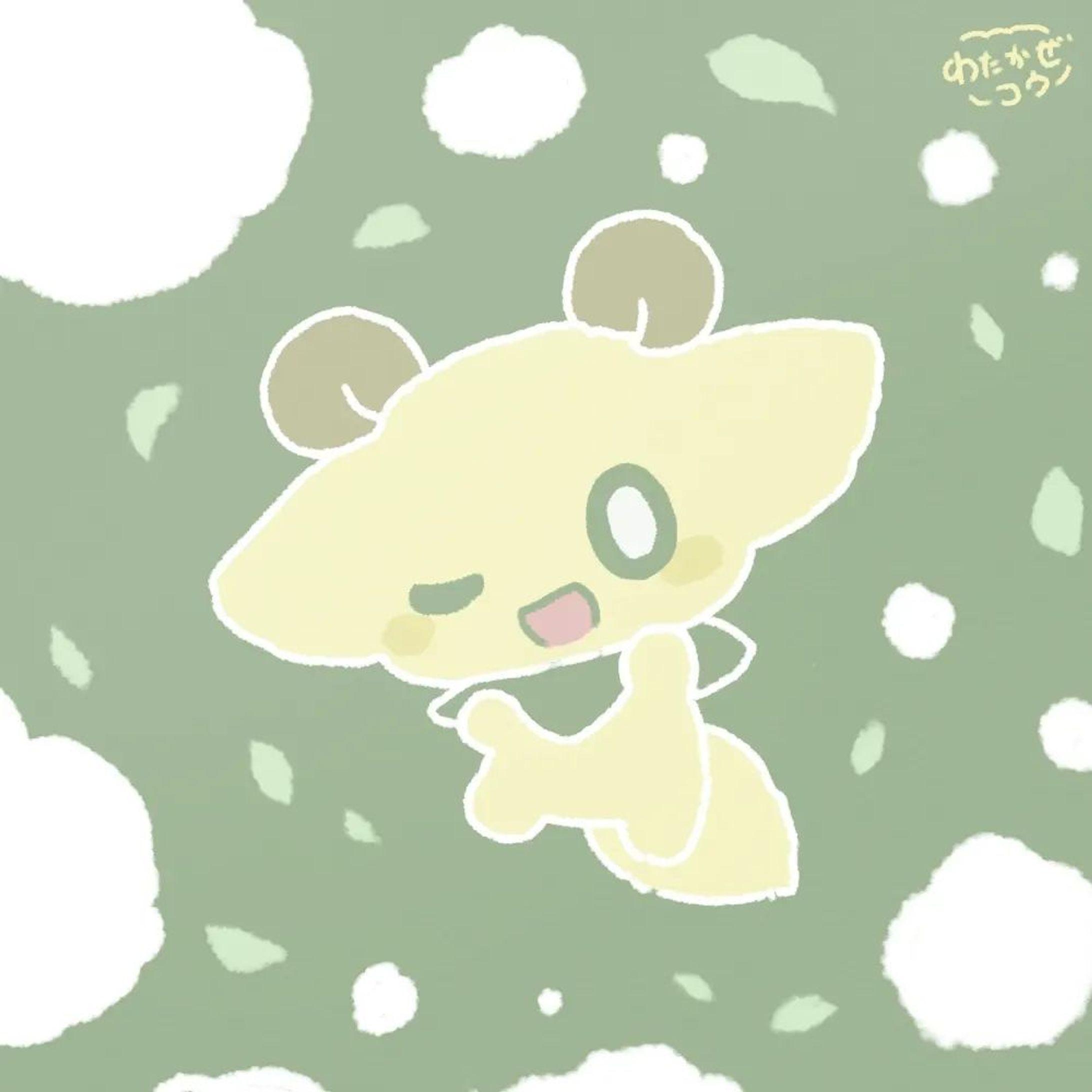 チョークアート風のわたかぜくん🐏
#わたかぜっこ #イラスト #オリジナルキャラクター-1